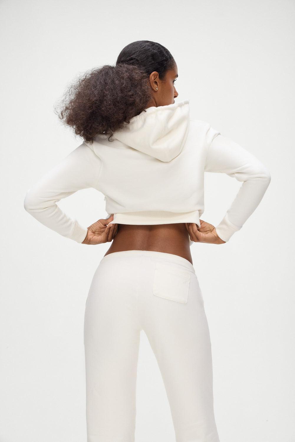 Fall Zip Up Hoodie - White Product Image