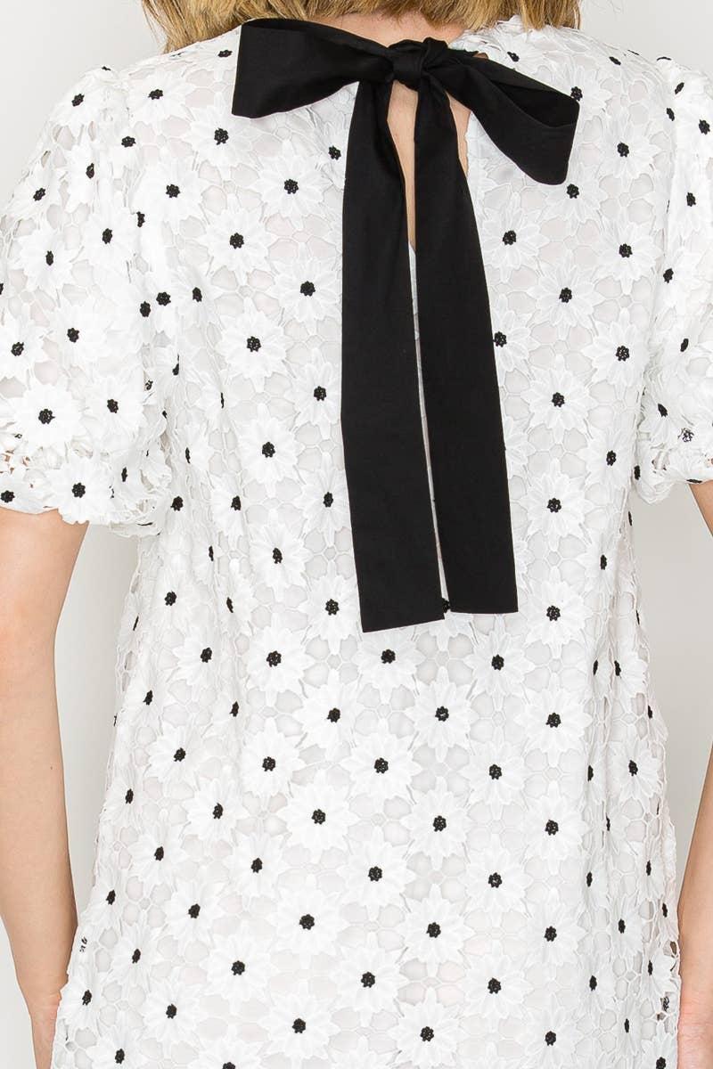 Daisy Polka Dot Lace Mini Dress Product Image