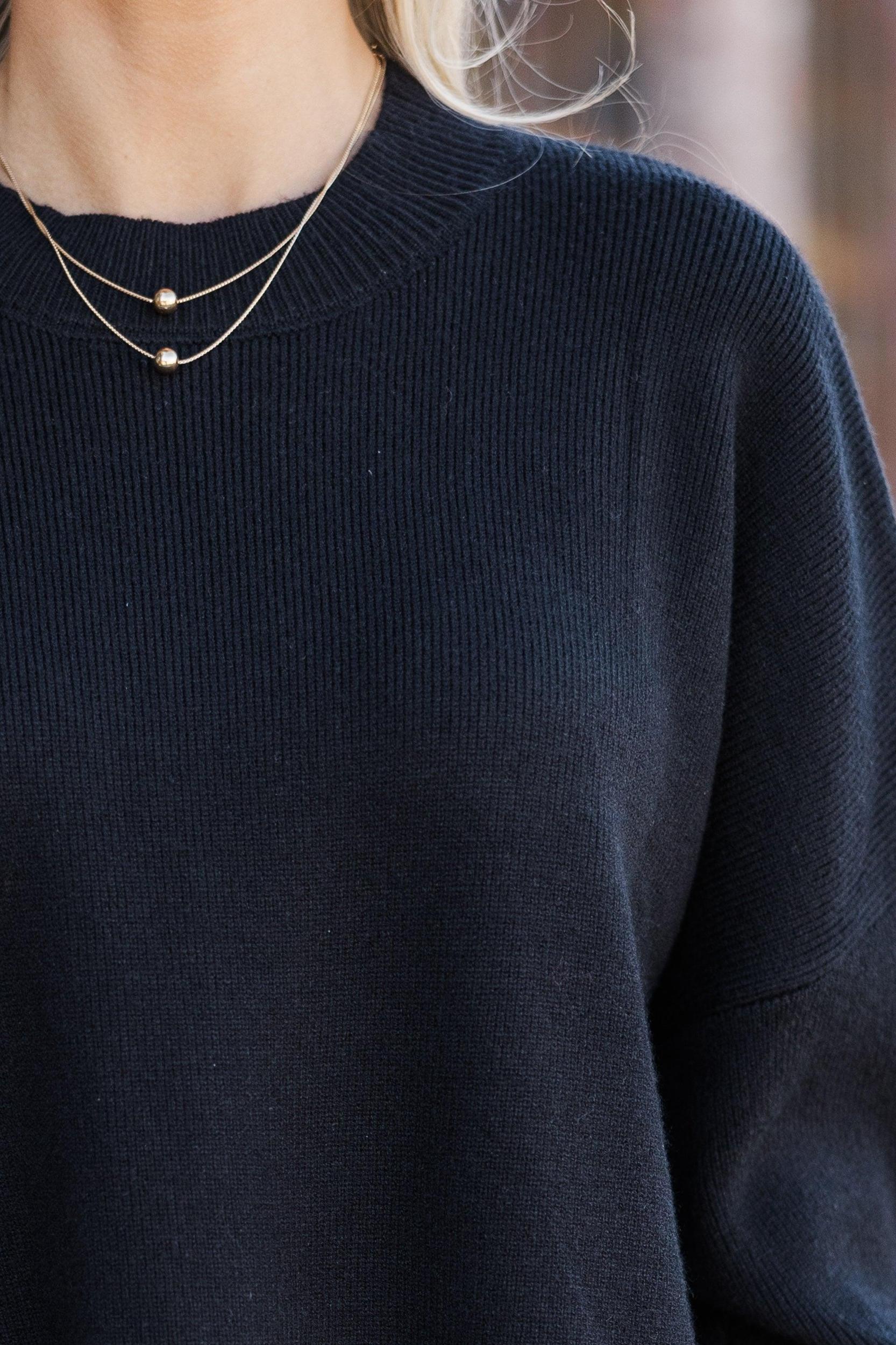 Perfectly You Black Mock Neck Sweater Female Product Image