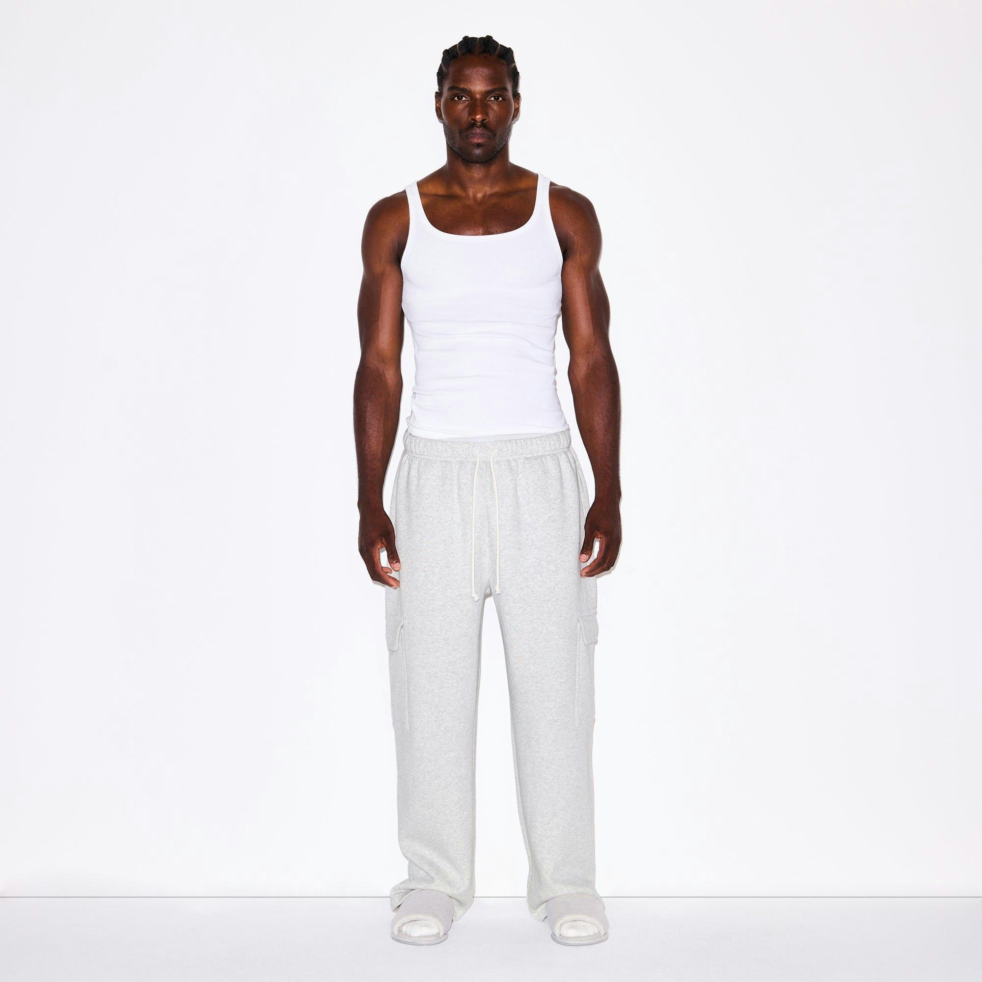 FLEECE LOUNGE MENS CARGO PANT | LIGHT HEATHER GREY Product Image