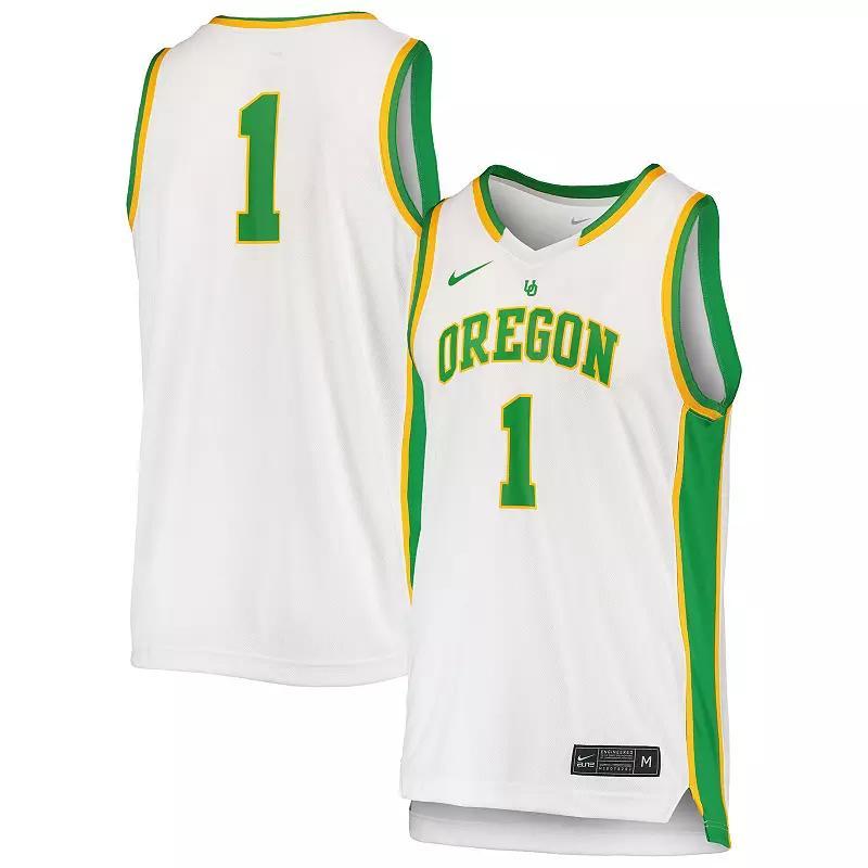 Unisex Nike #1 White Oregon Ducks Women's Basketball Throwback Replica Jersey, Size: Large Product Image
