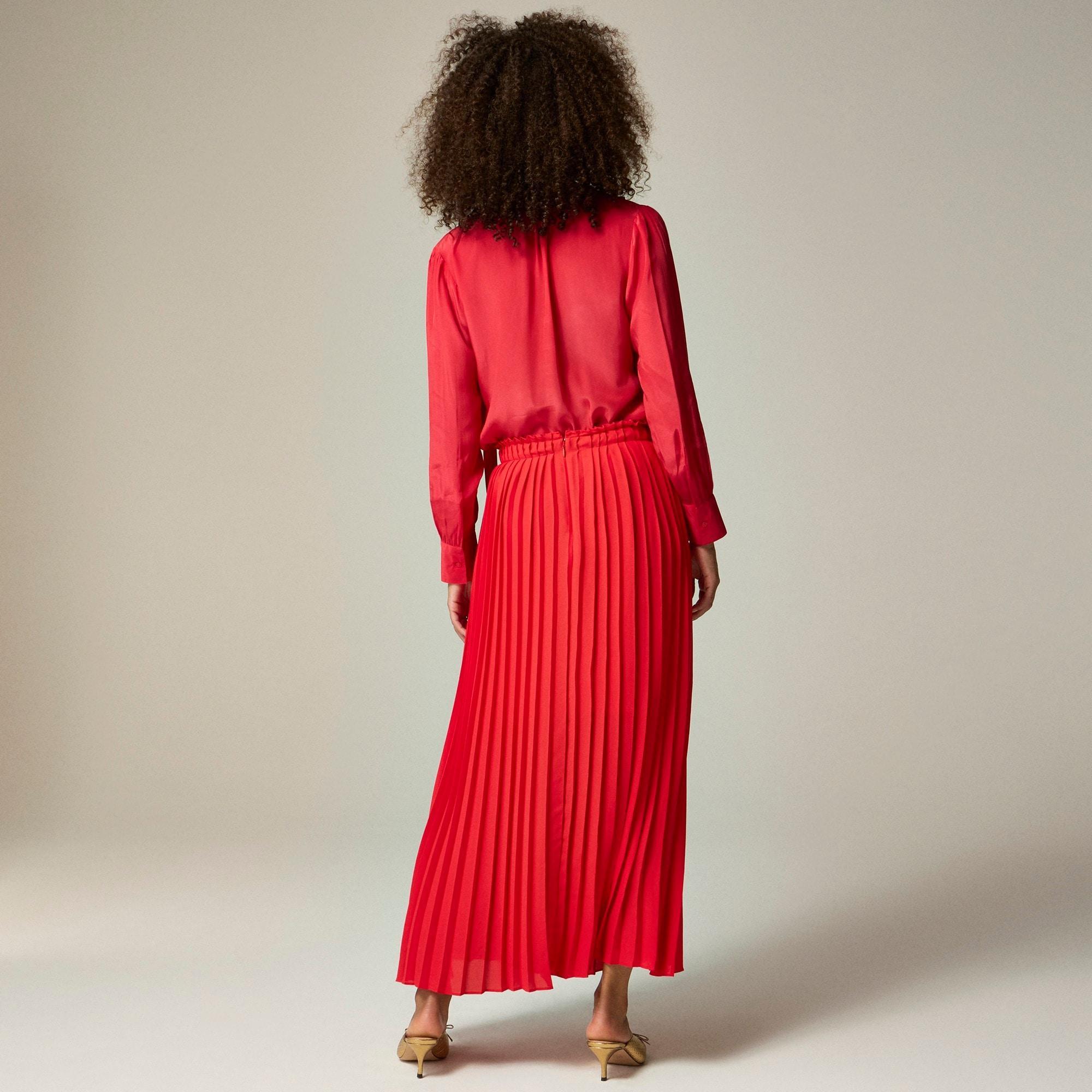 Pleated maxi skirt in drapey georgette Product Image