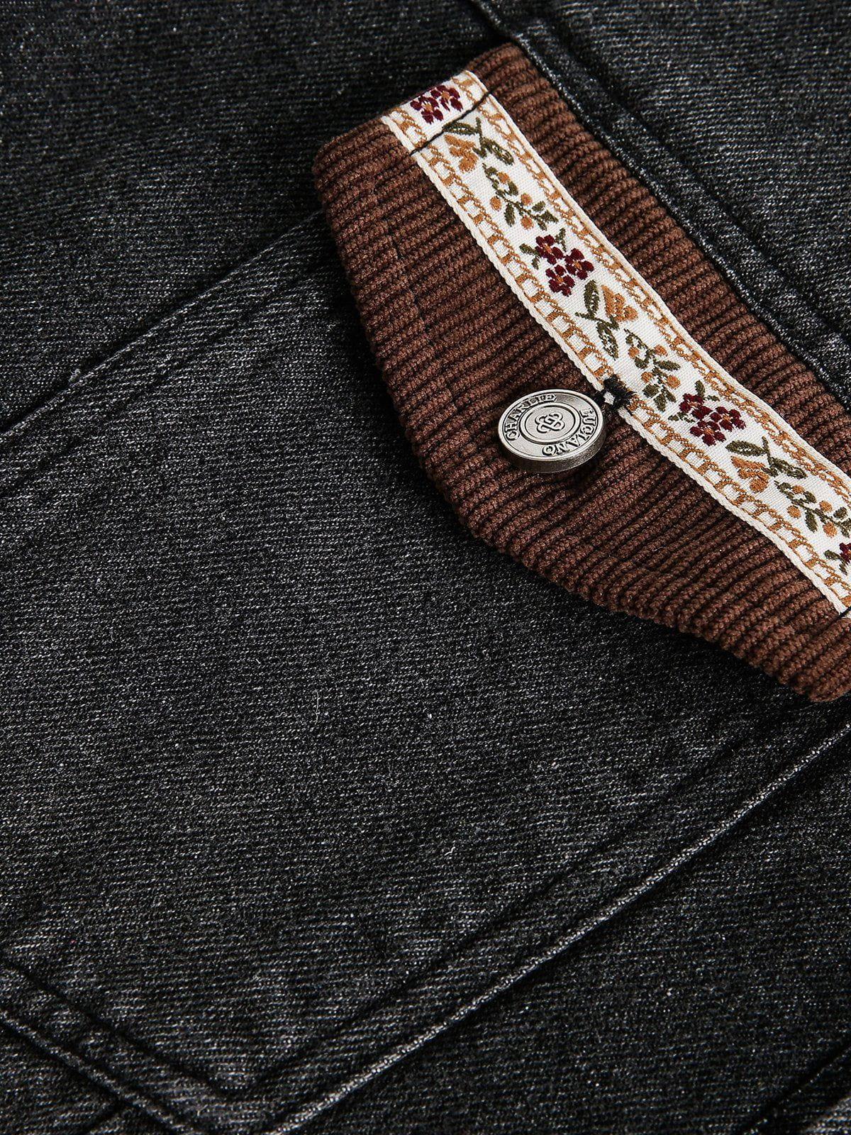 Aelfric Eden Corduroy Patchwork Denim Jacket Product Image