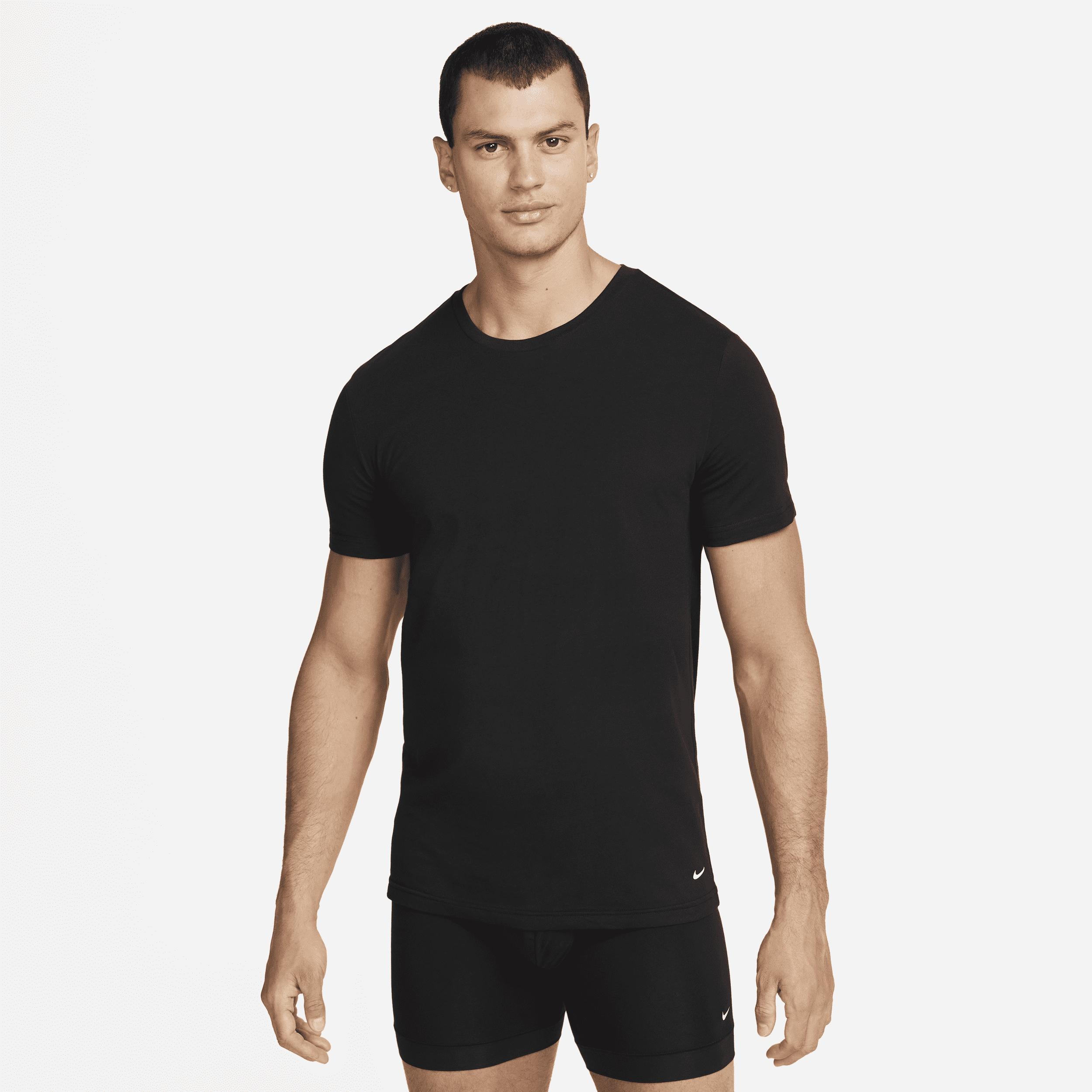Men's Nike Dri-FIT Essential Cotton Stretch 2-Pack Crewneck Undershirt, Size: XXL, White Product Image