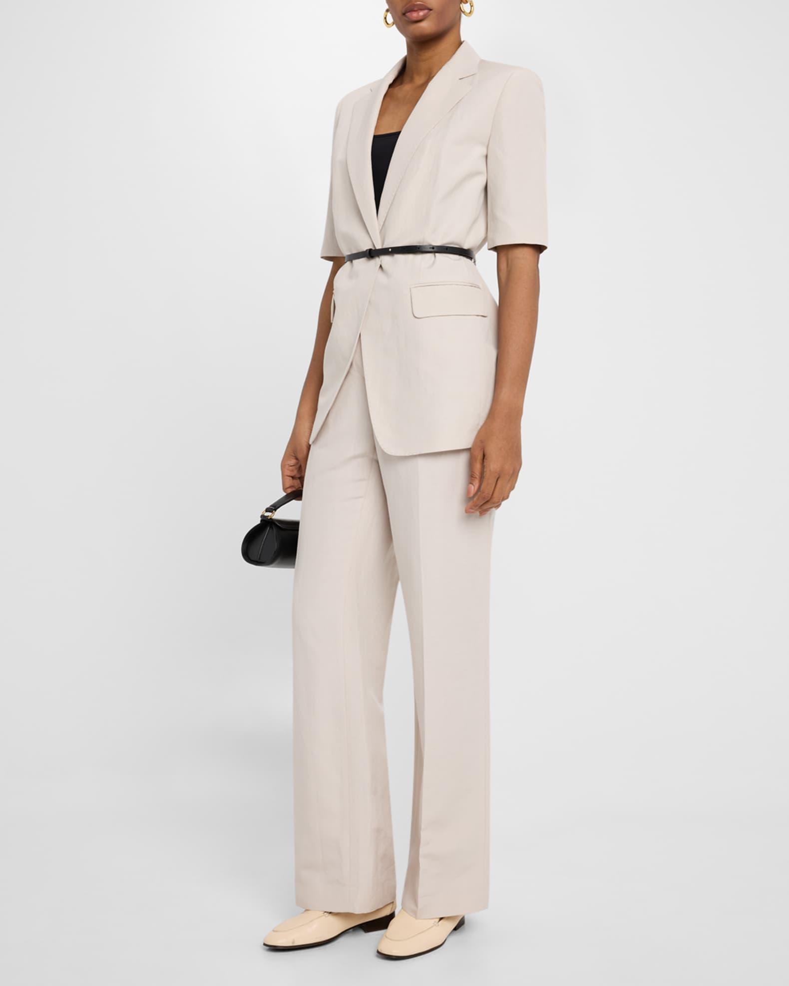 Gates Wide-Leg Silk-Linen Pants Product Image