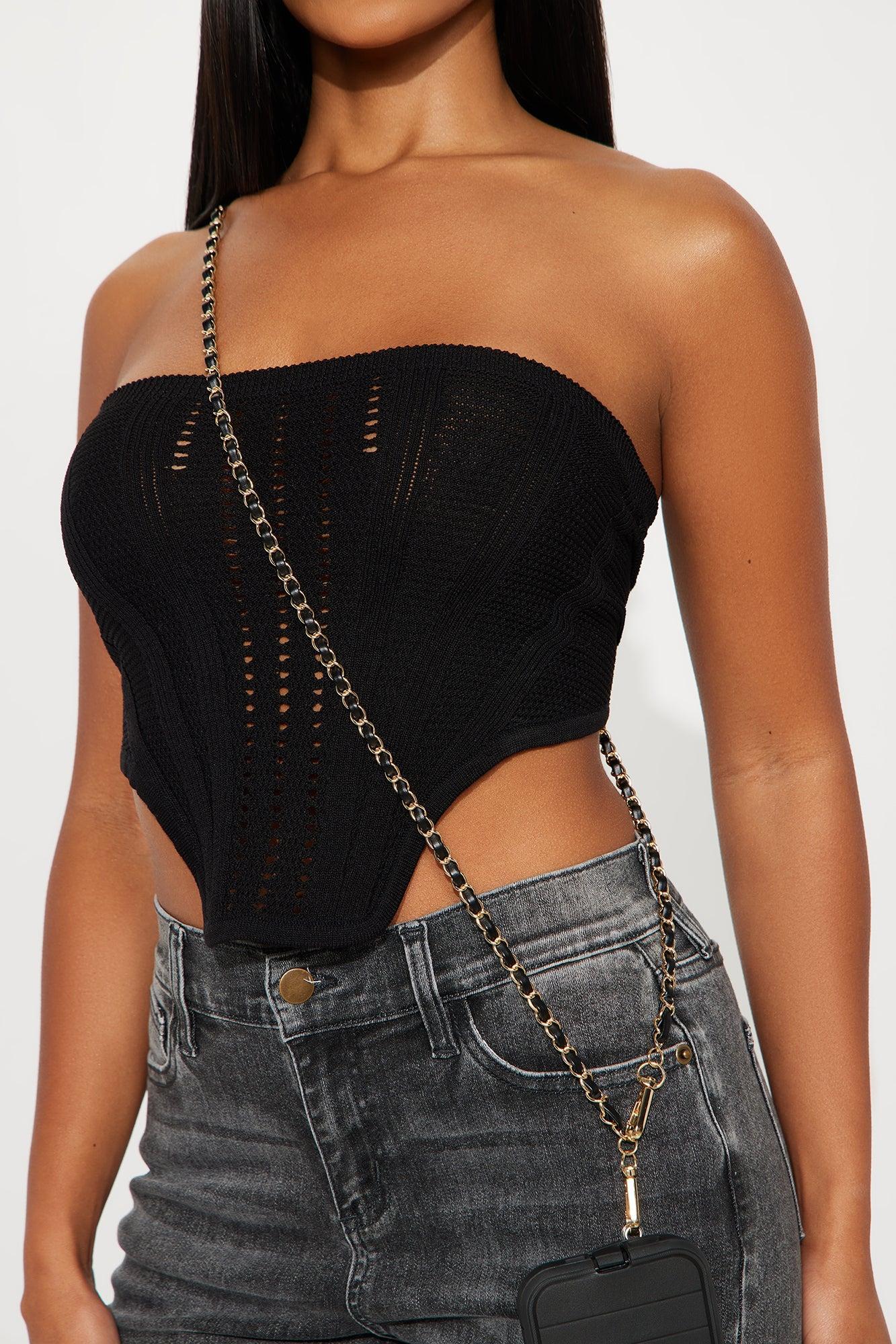 Timeless Twist Phone Crossbody Chain - Black Female Product Image
