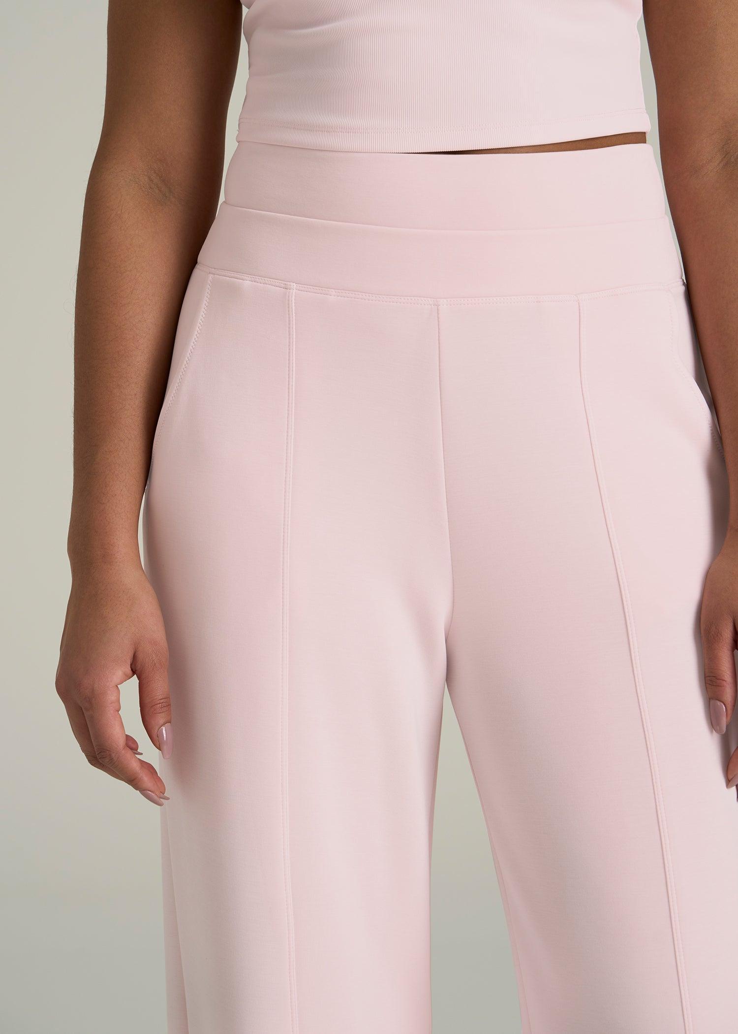 Soft Motion Wide Leg Ultra High Rise Pant for Tall Women in Barely Pink Product Image
