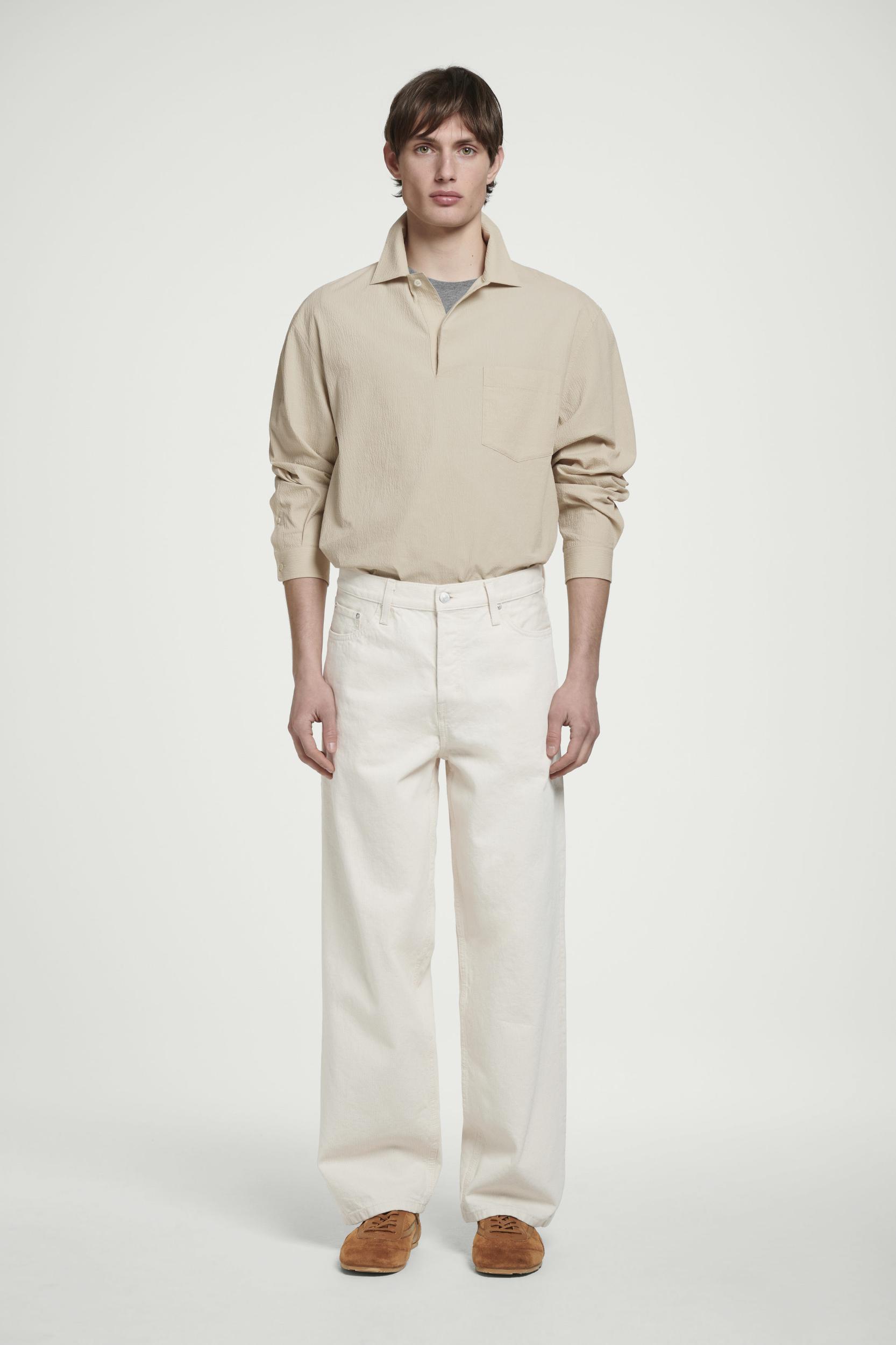 COTTON-SEERSUCKER POPOVER SHIRT Product Image