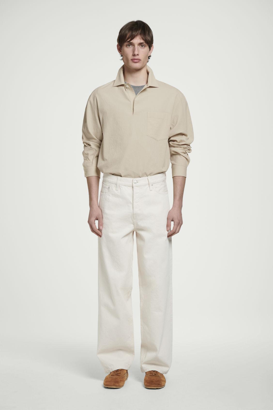 COTTON-SEERSUCKER POPOVER SHIRT Product Image