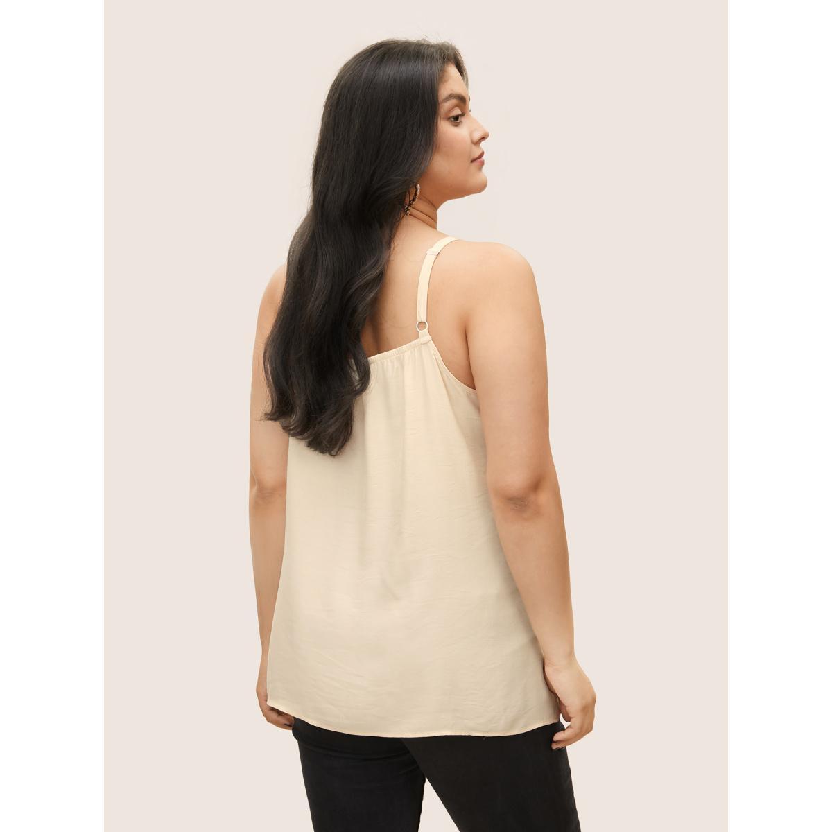 Plus Size Sequin Patchwork Adjustable Straps Cami Top Women Champagne Cocktail Tiered Party Tank Tops Camis BloomChic 14-16/1X Product Image