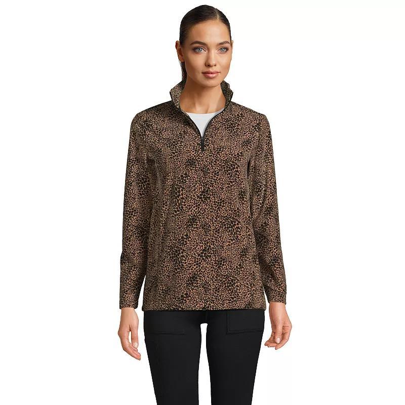 Petite Lands' End 1/4-Zip Fleece Pullover, Women's, Size: Small Petite, Black Product Image