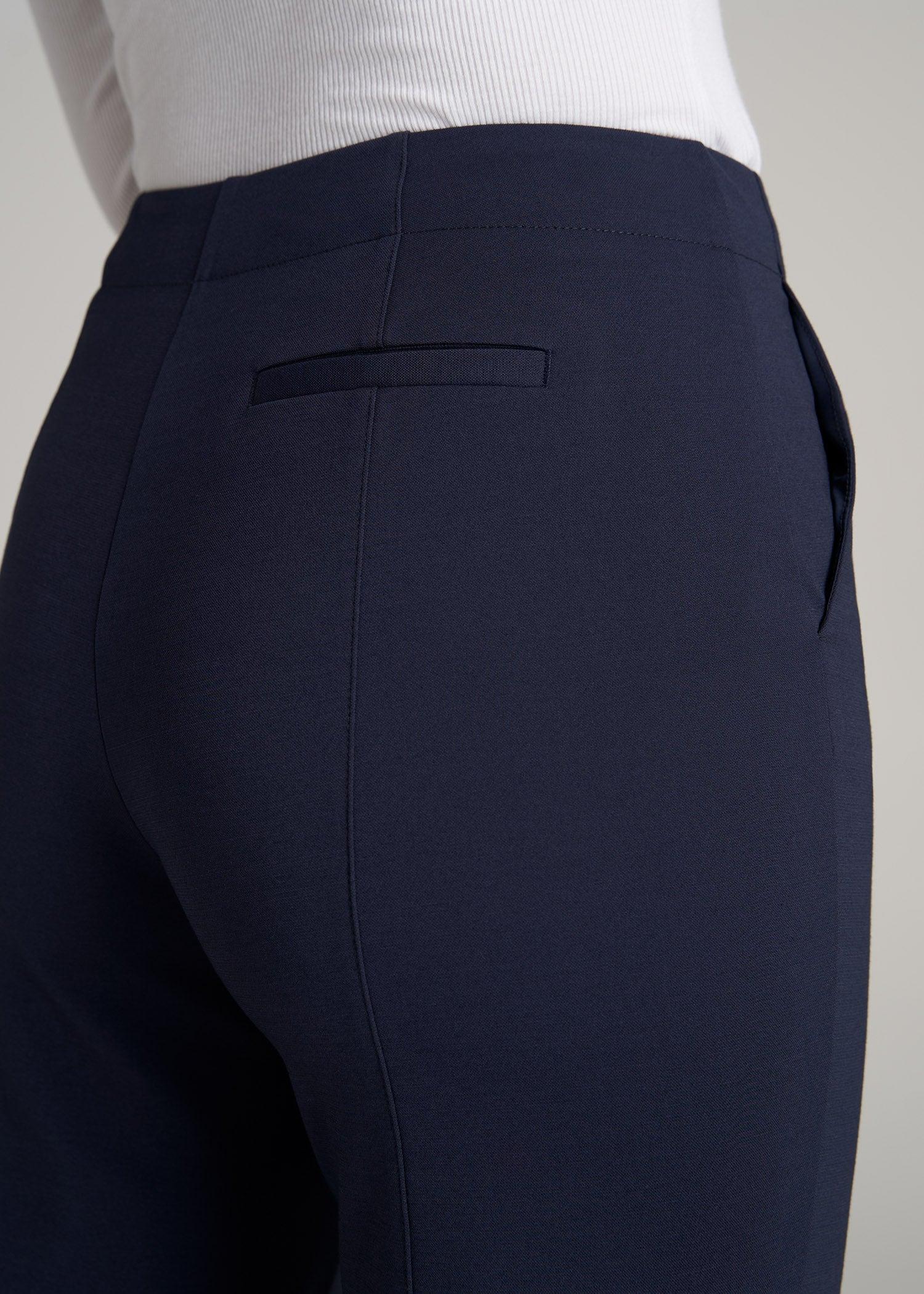 Slim Straight Leg Dress Pants for Tall Women in Navy Product Image