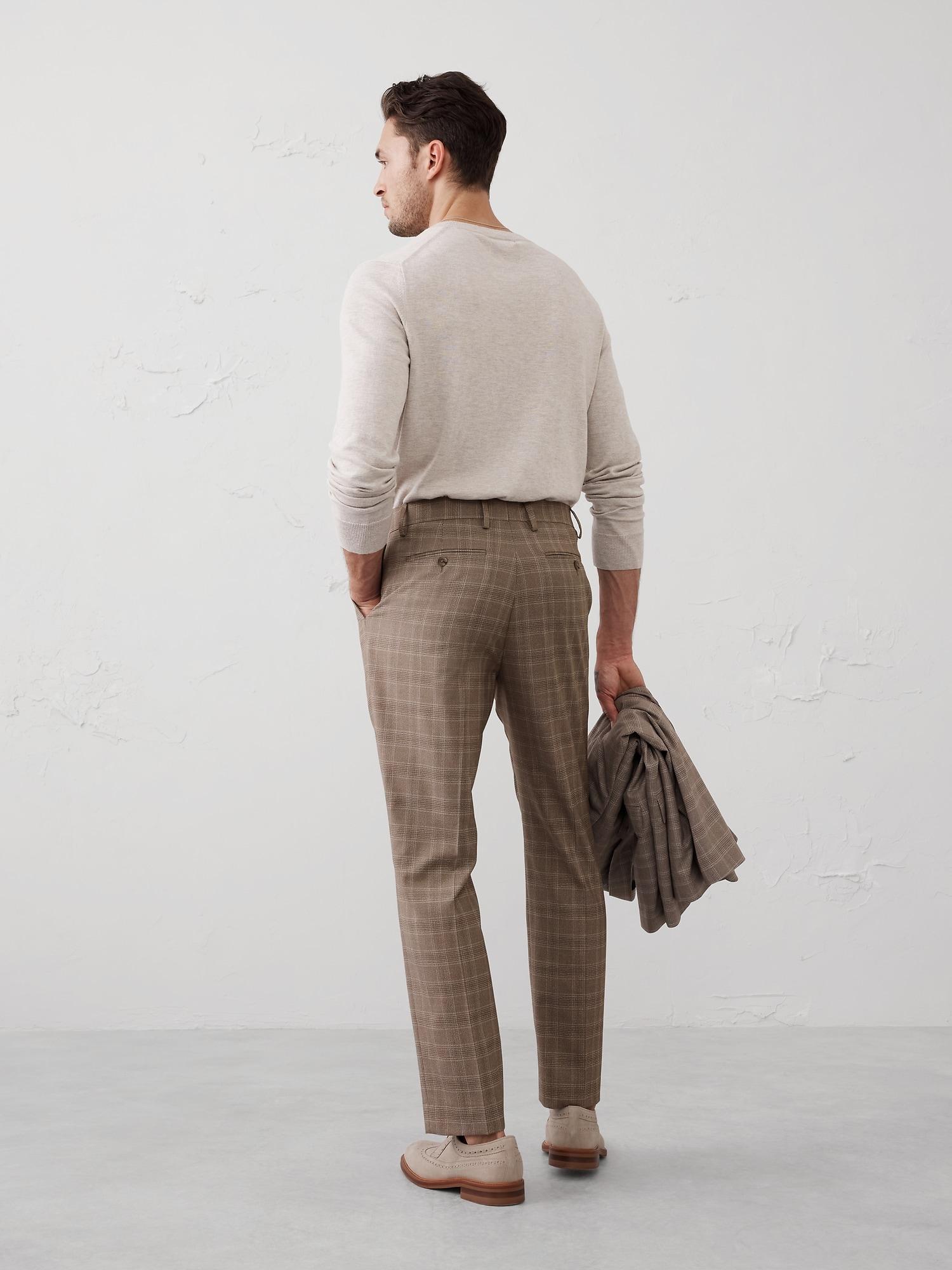 Tailored-Fit Taupe Glen Plaid Suit Trouser Product Image