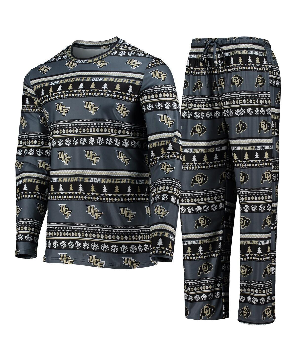 Men's Concepts Sport Charcoal UCF Knights Ugly Sweater Long Sleeve T-Shirt and Pants Sleep Set, Size: Large Product Image