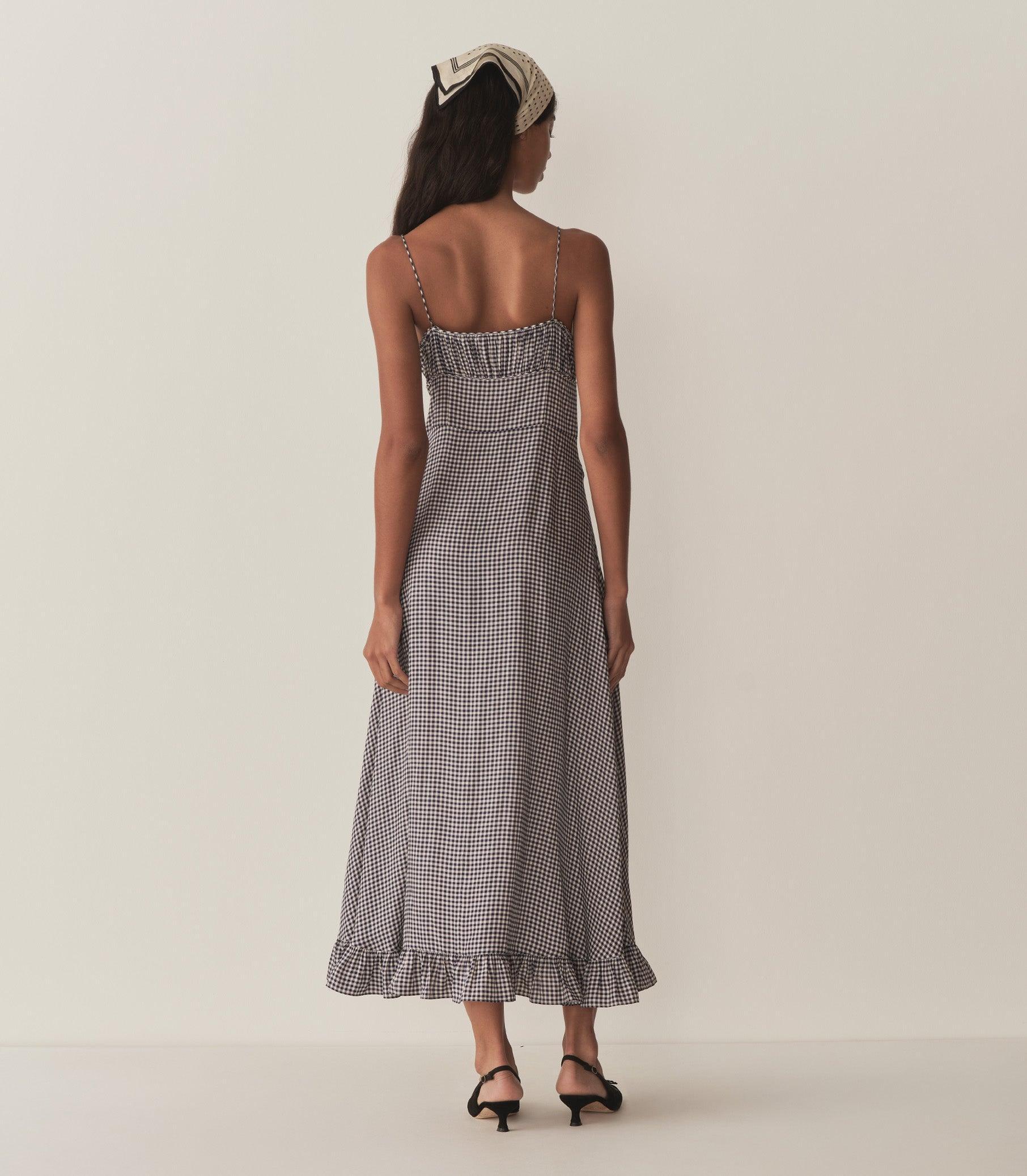 ROSARIA DRESS -- SANTA MARINA GINGHAM Product Image