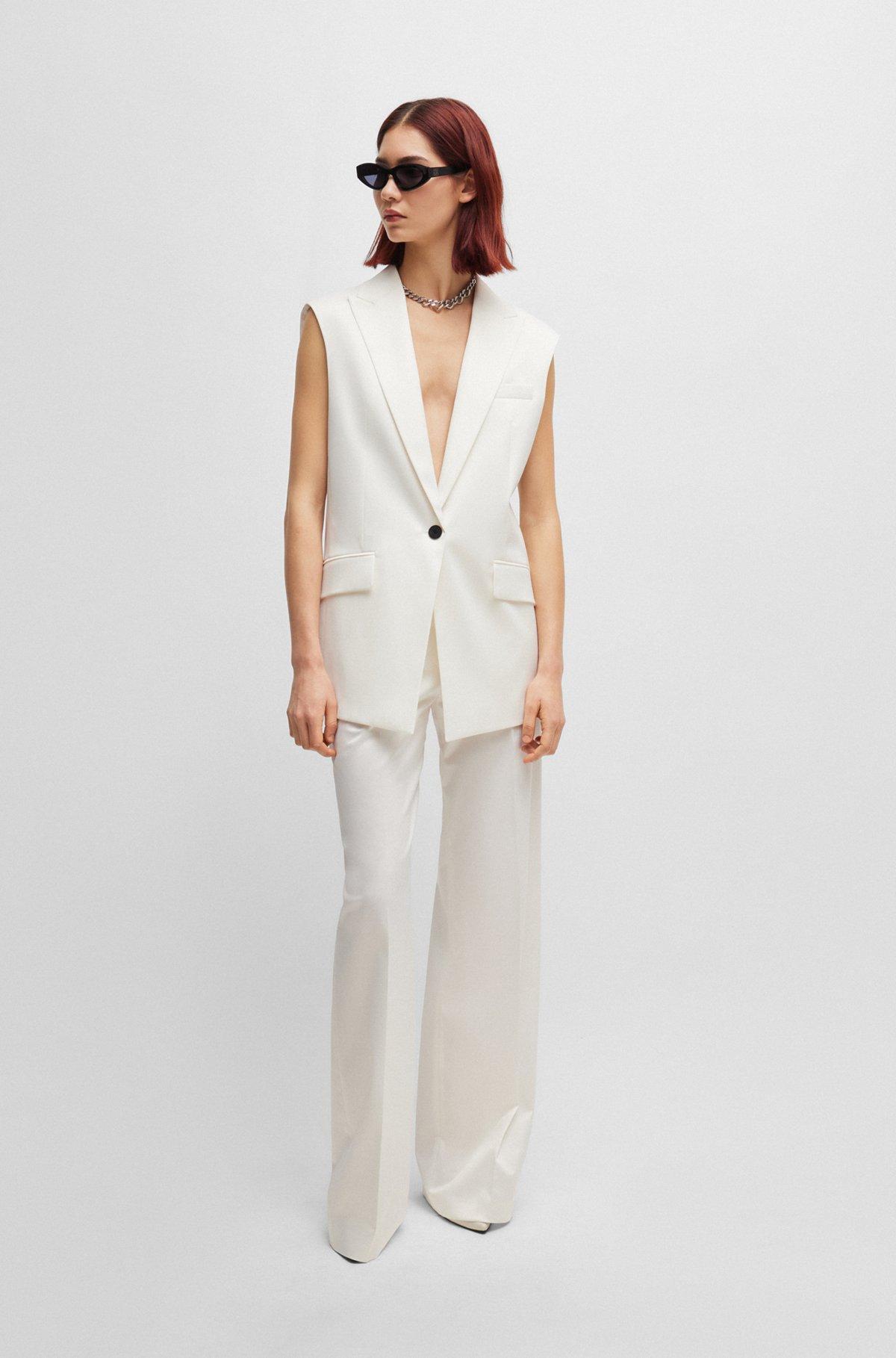 Sleeveless oversize-fit jacket in stretch cloth Product Image