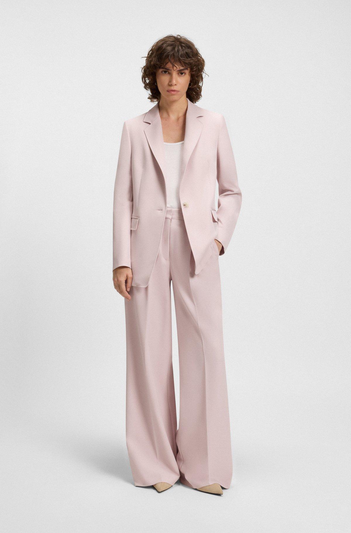 BOSS - Fitted blazer in stretch fabric - Light Purple Product Image