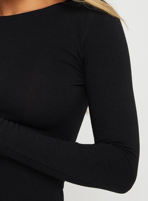 Lex Long Sleeve Mini Dress Black Product Image
