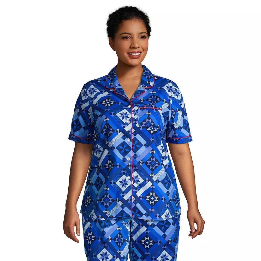 Plus Size Lands End Short Sleeve Pajama Shirt, Womens Product Image