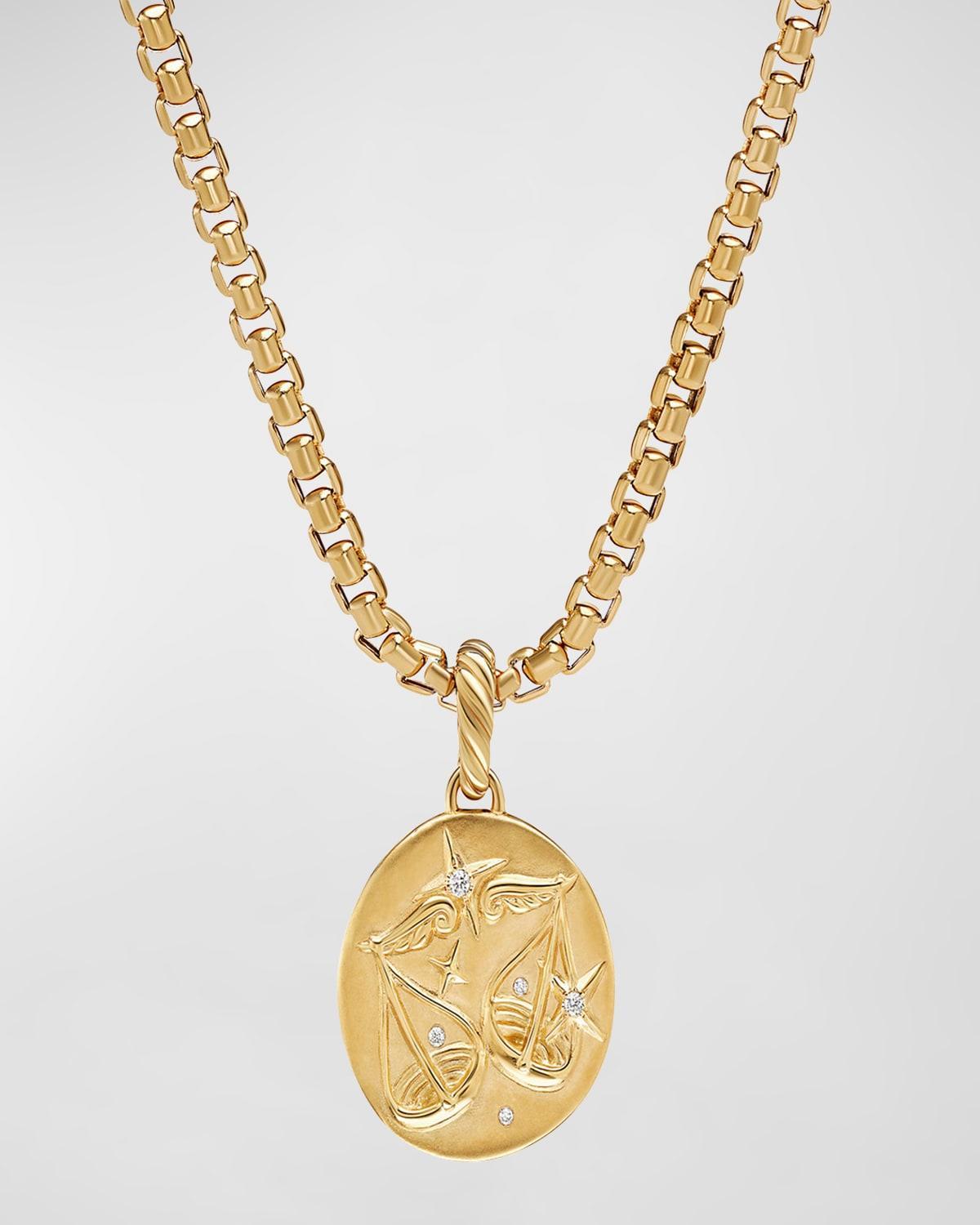 David Yurman 18K Yellow Gold Diamond Aquarius Amulet Pendant Product Image