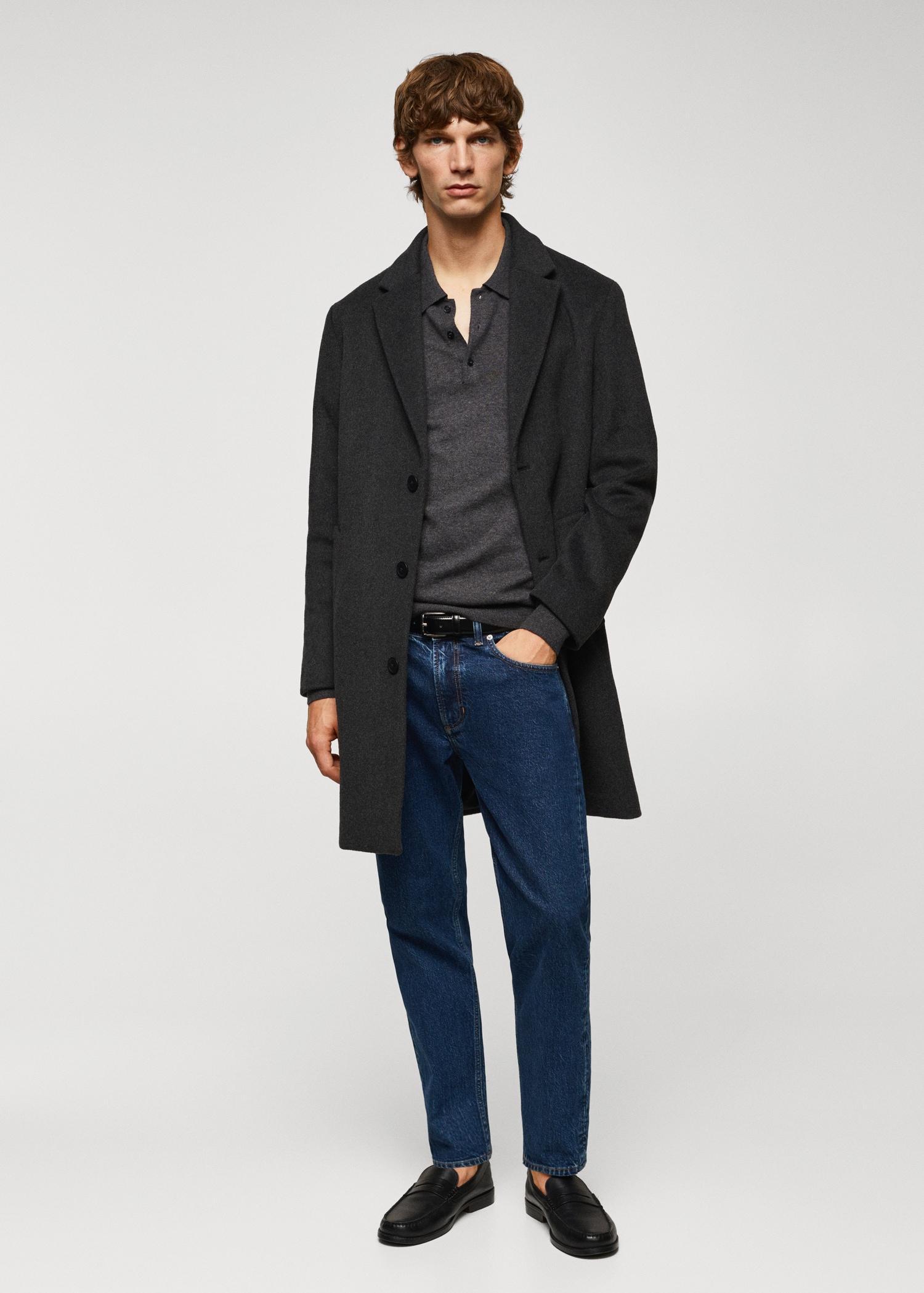 Recycled woollen coat - Men | MANGO USA Product Image