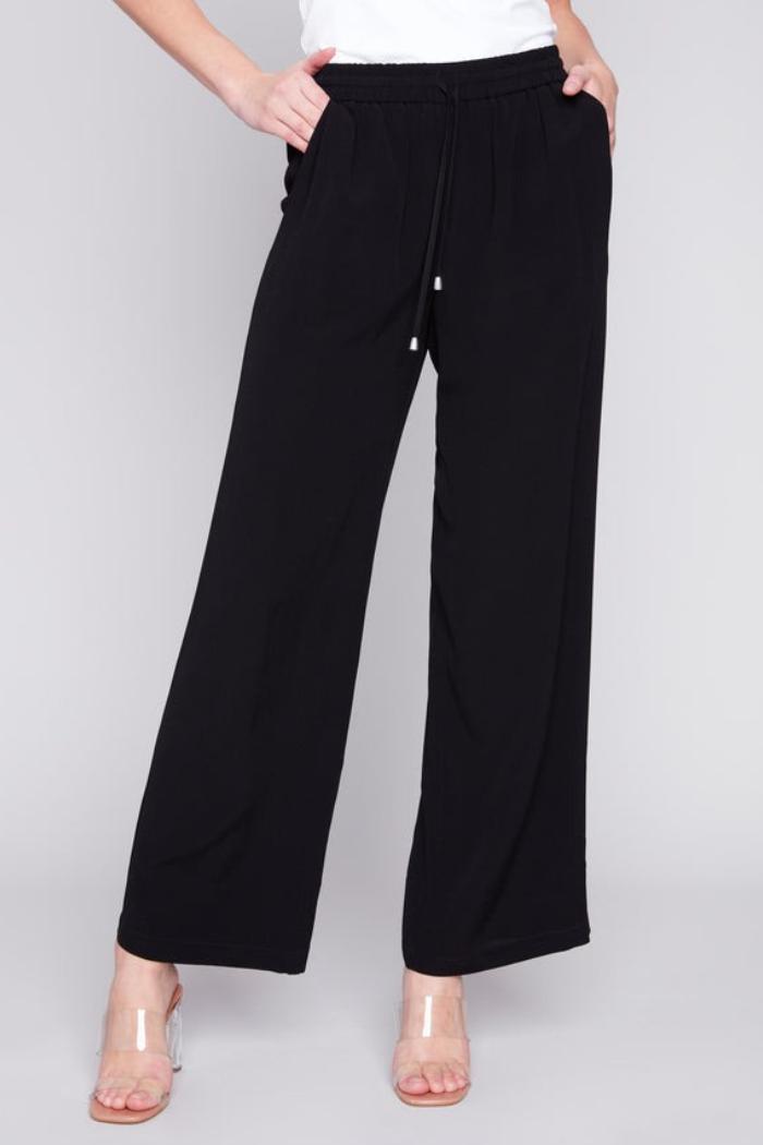Wide Leg Pants with Drawstring Product Image