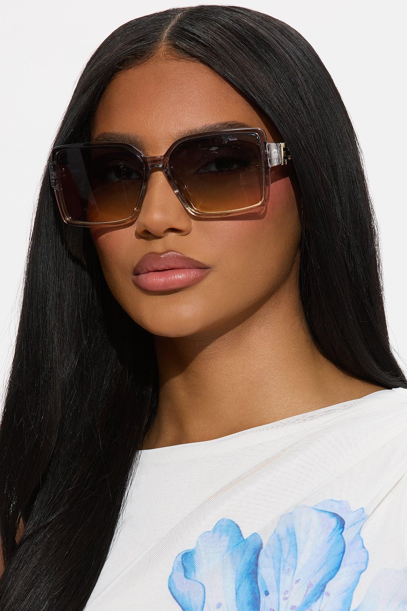 Gilded Glance Square Sunglasses - Grey/combo Product Image