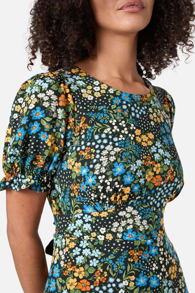 Ada 90's Floral Midi Dress Product Image