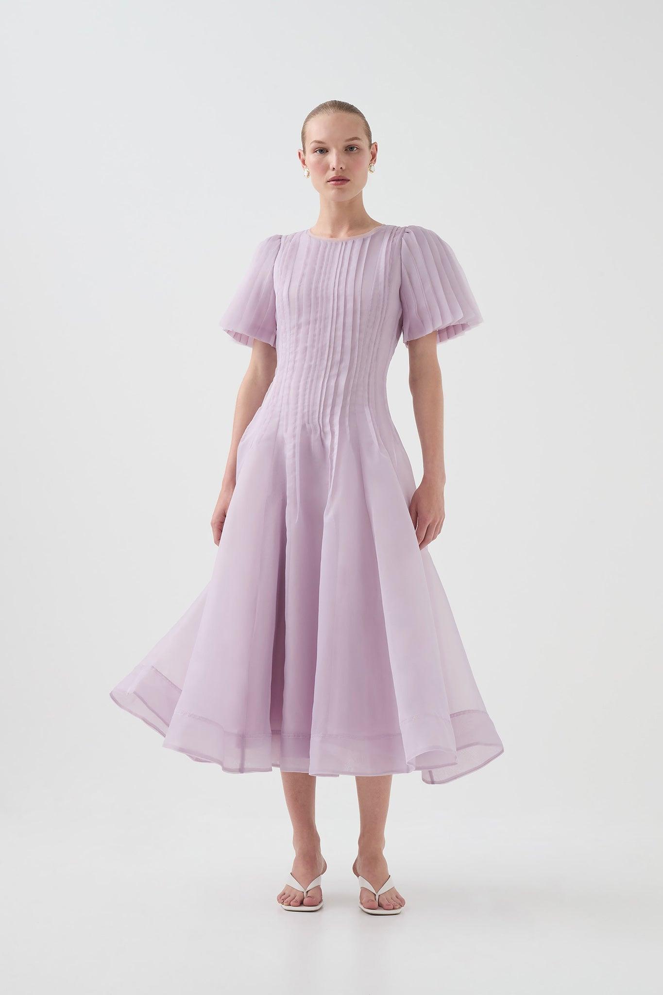 Nova Pleated Midi Dress Product Image