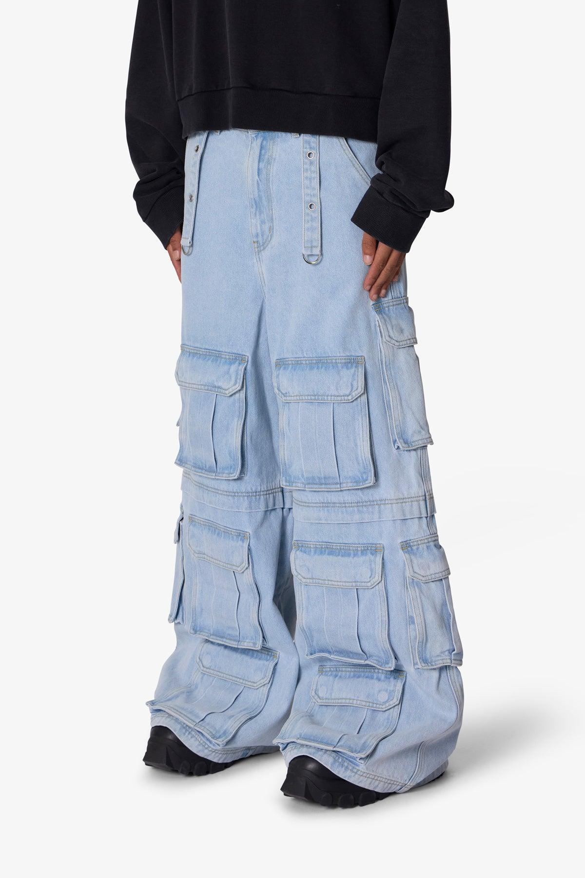 Rave Multi Cargo Denim - Light Blue Product Image