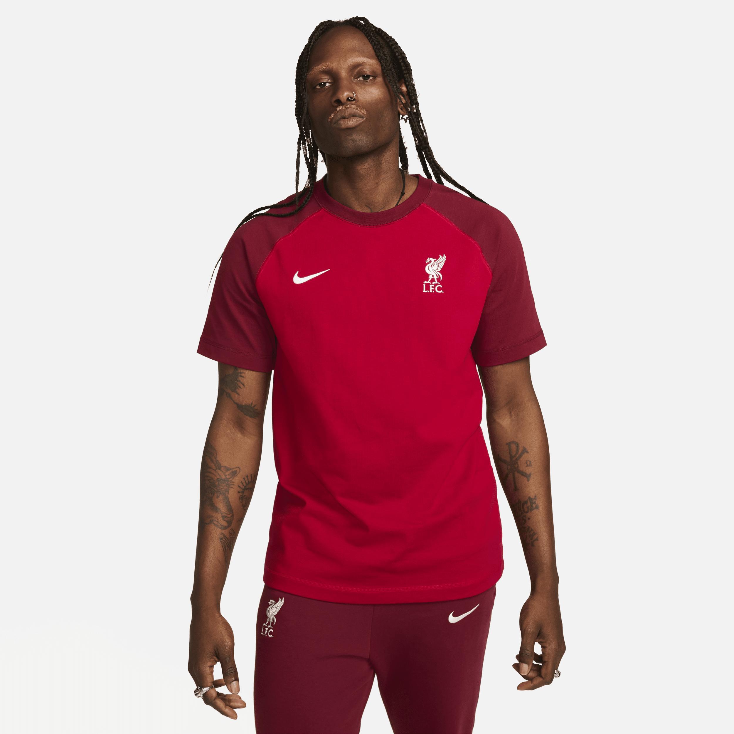 Men's Nike Red Liverpool Travel Raglan T-Shirt, Size: Small, Lvp Red Product Image
