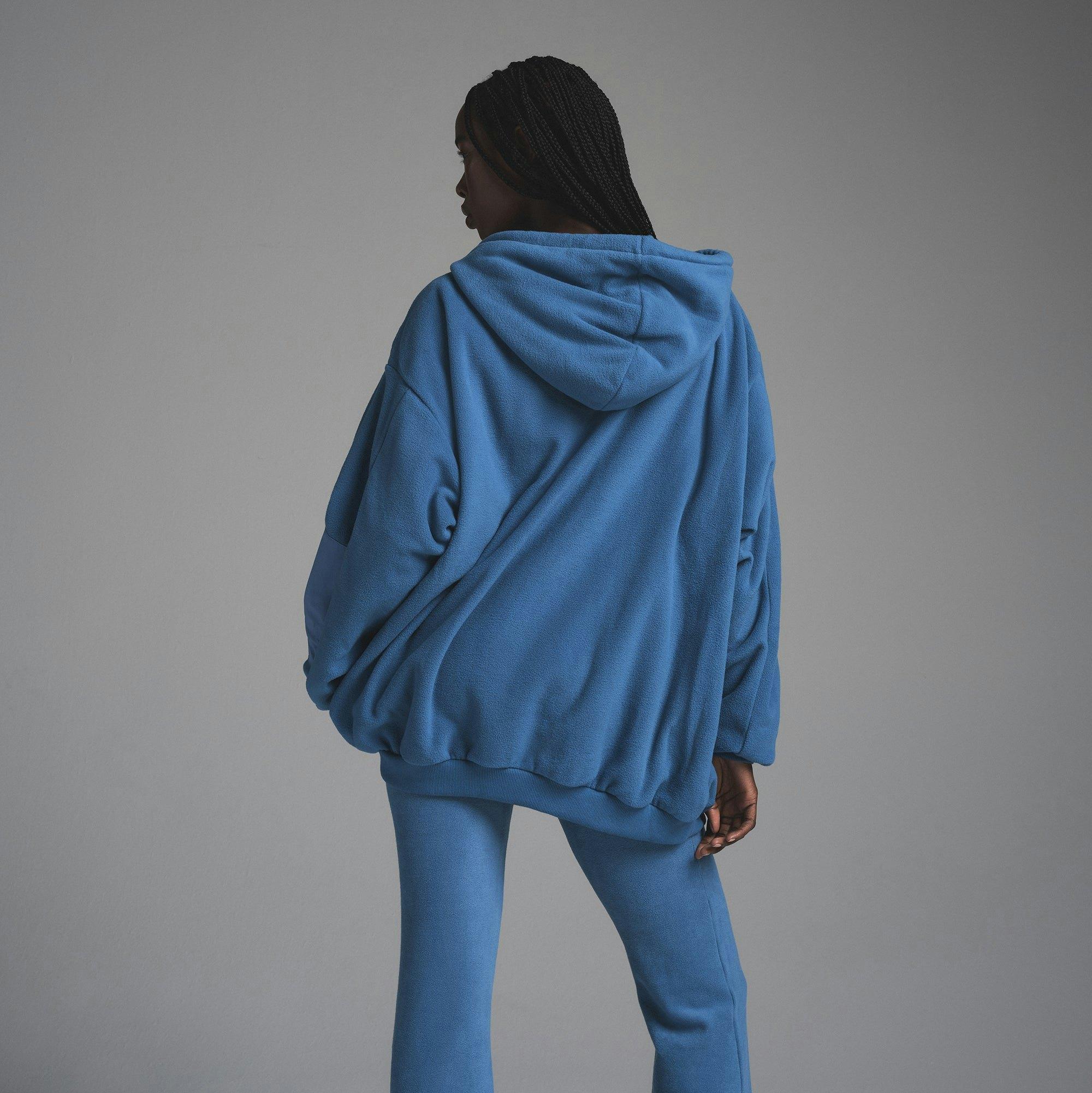 FLEECE LOUNGE OVERSIZED HOODIE | AZURE Product Image