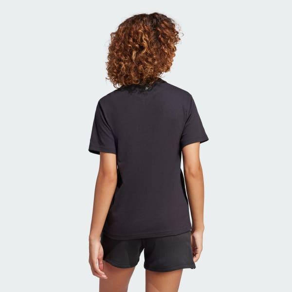 adidas Lounge Slide Graphic Tee Black L Womens Product Image