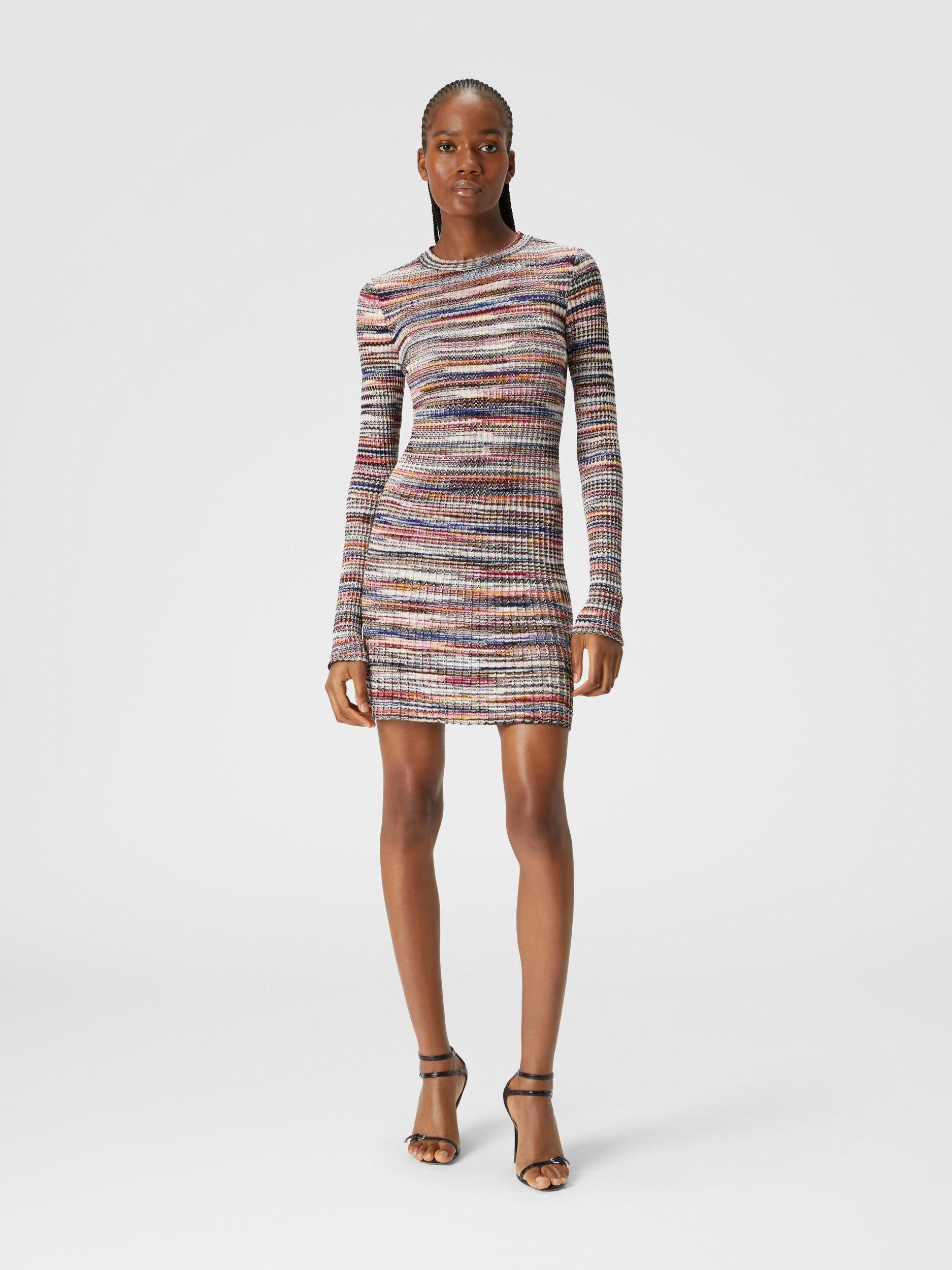 Ribbed wool and viscose slub mini-dress Product Image