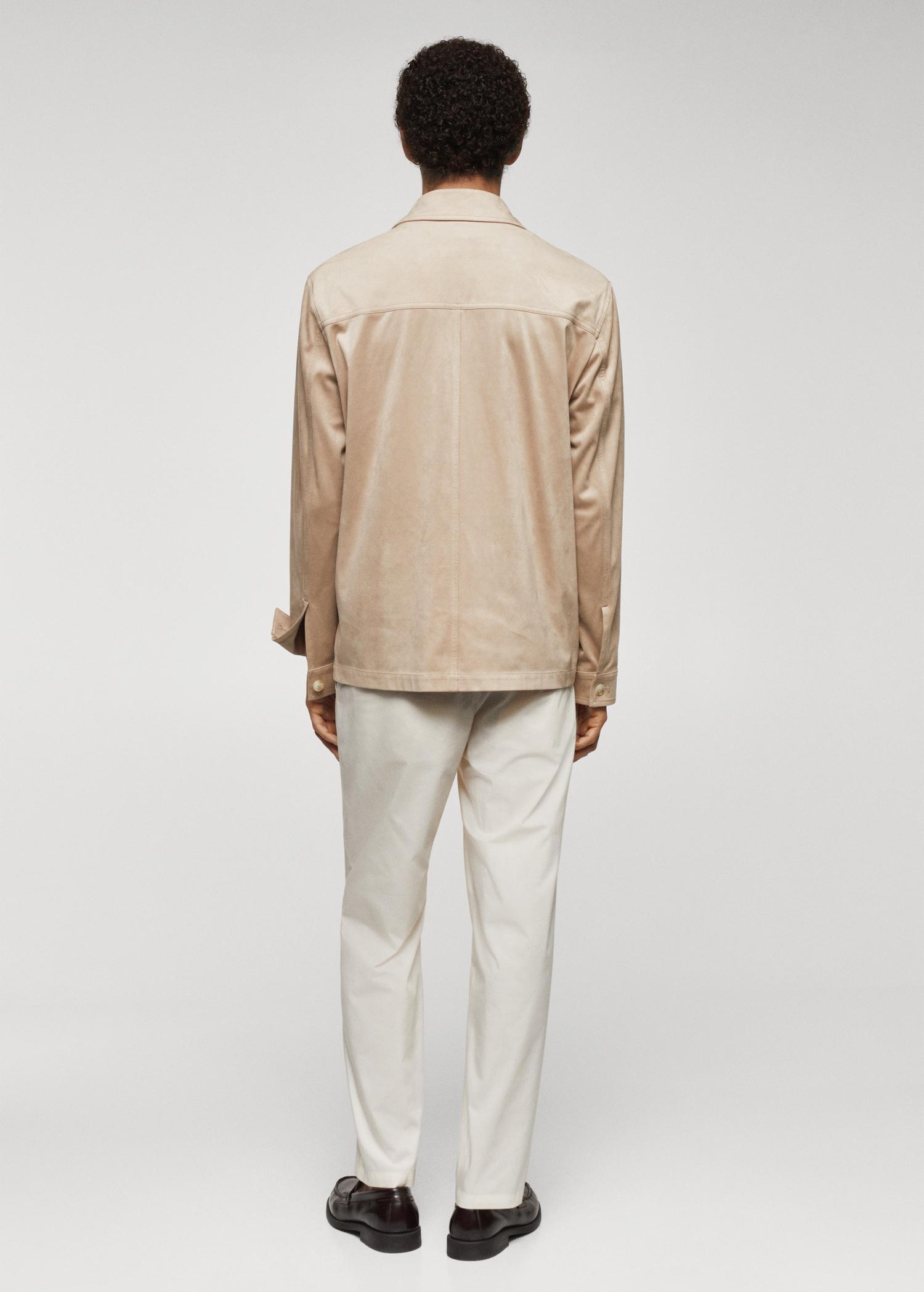 Suede effect overshirt with pockets - Men | MANGO USA Product Image