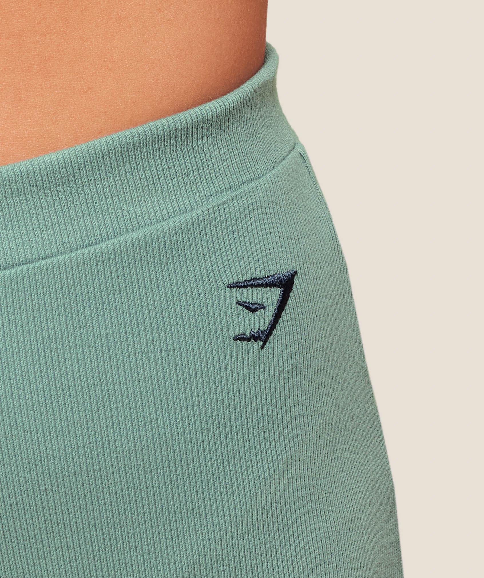 Gymshark Ribbed Cotton Straight Leg Pants - Celeste Blue/Heavy Blue Female Product Image