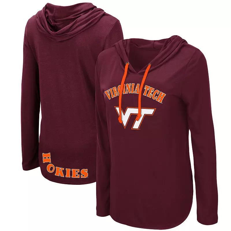 Womens Colosseum Maroon Virginia Tech Hokies My Lover Lightweight Hooded Long Sleeve T-Shirt Product Image