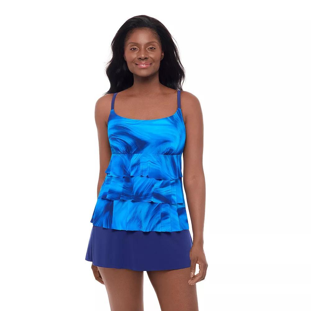 Womens Great Lengths Faux Ruffle Skirtini One-Piece Swimsuit Product Image