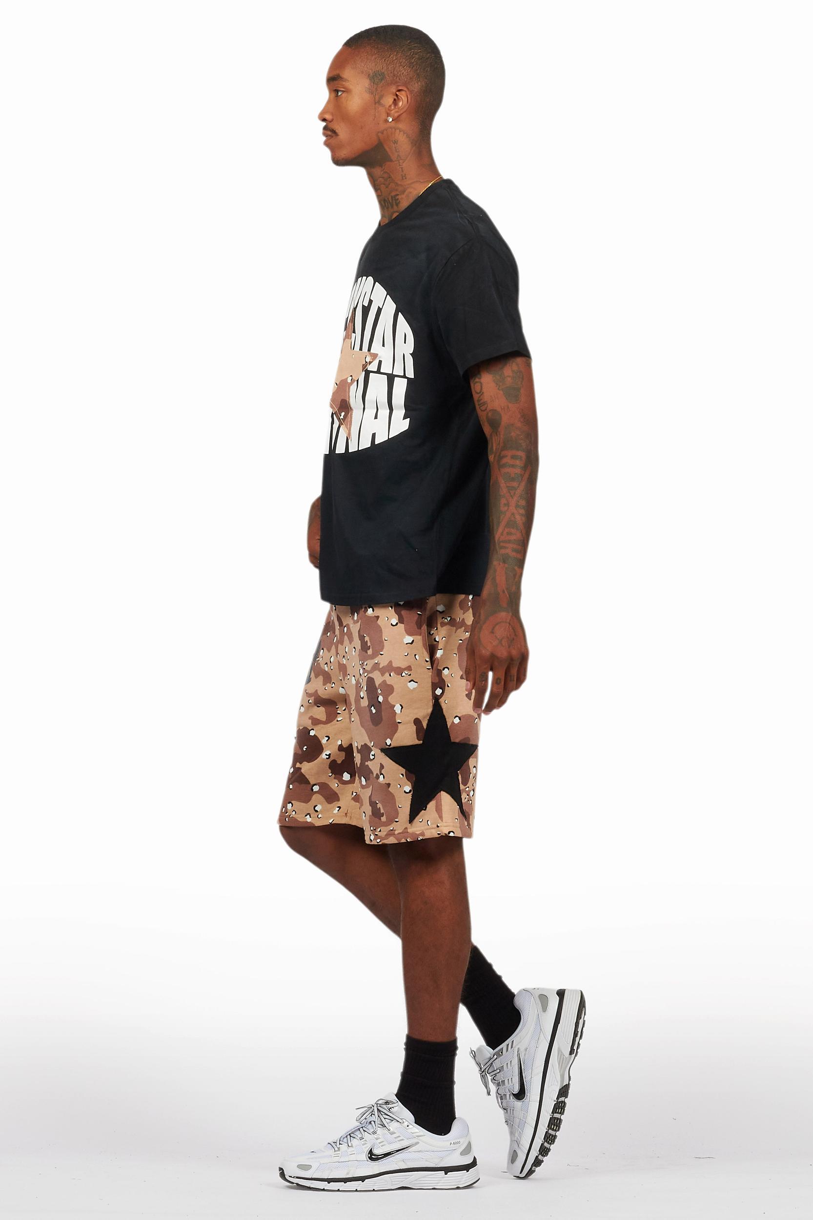 Sarge Vintage Black/Desert Camo T-Shirt/Short Set Male Product Image