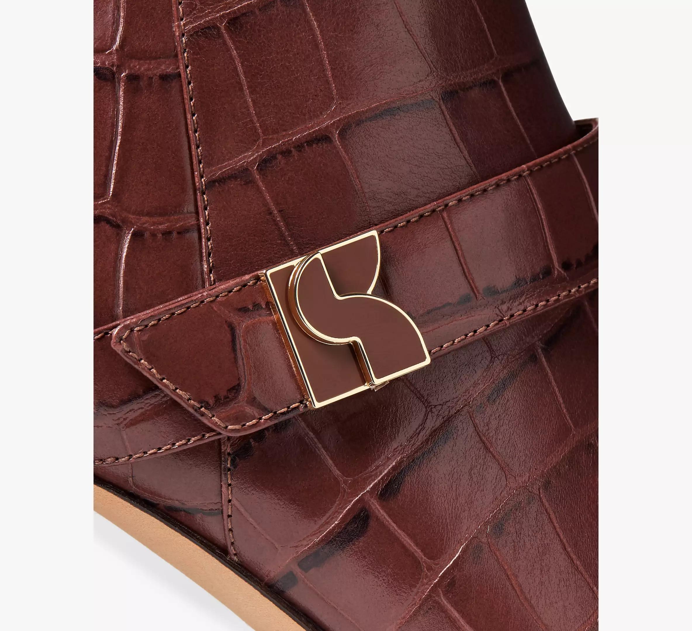 Dakota Croc-embossed Booties Product Image