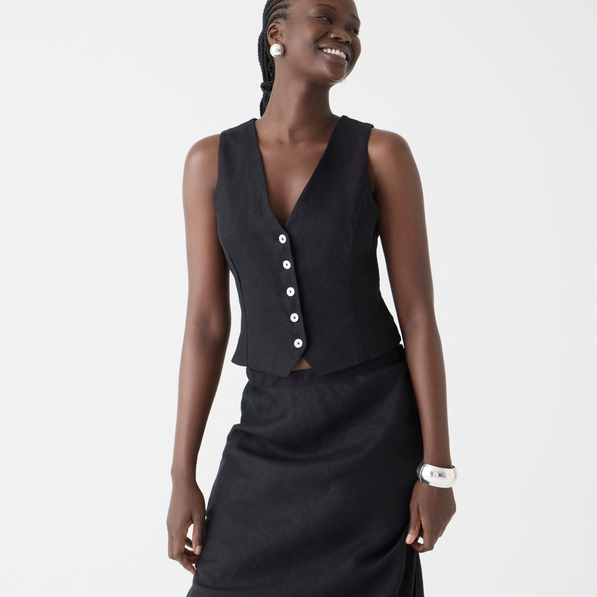 Slim-fit linen vest Product Image