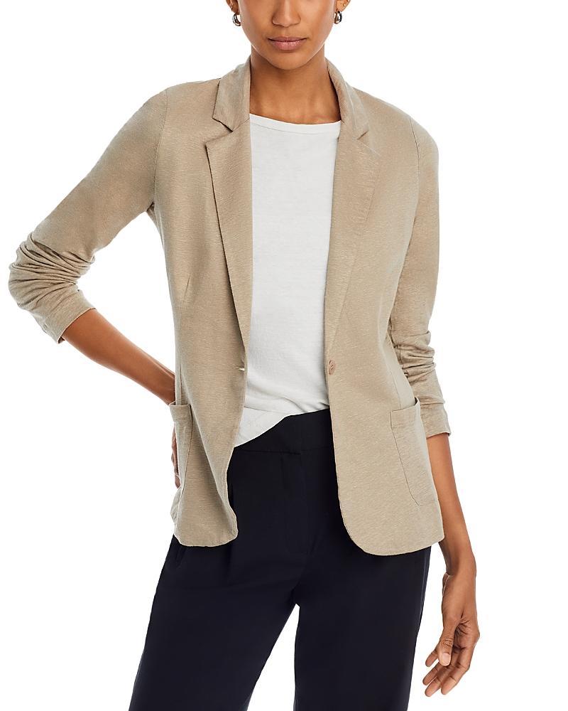 Stretch Linen One-Button Blazer Product Image