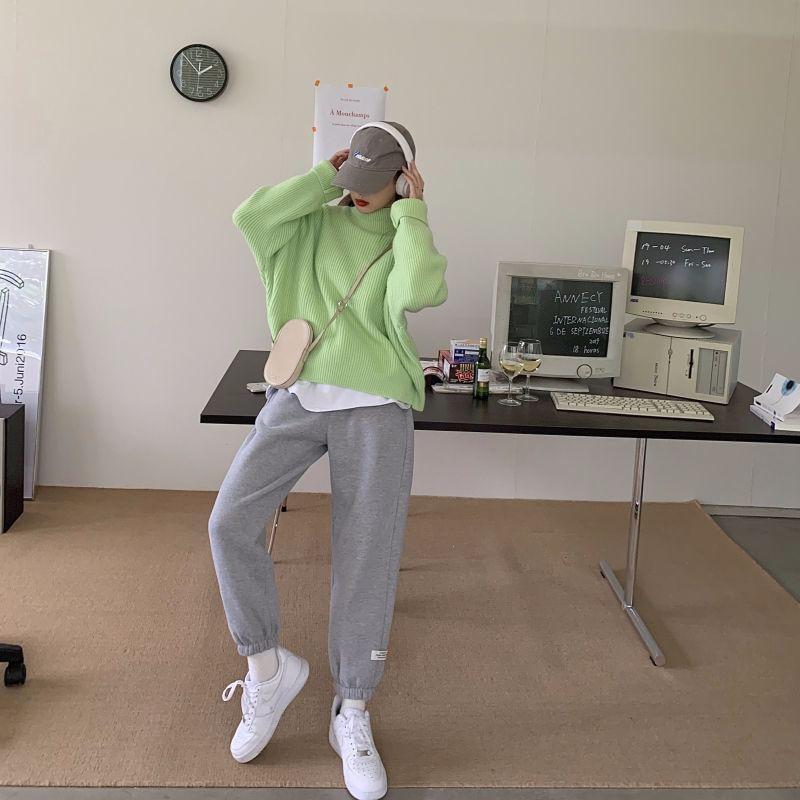 Mid Rise Plain Harem Sweatpants Product Image