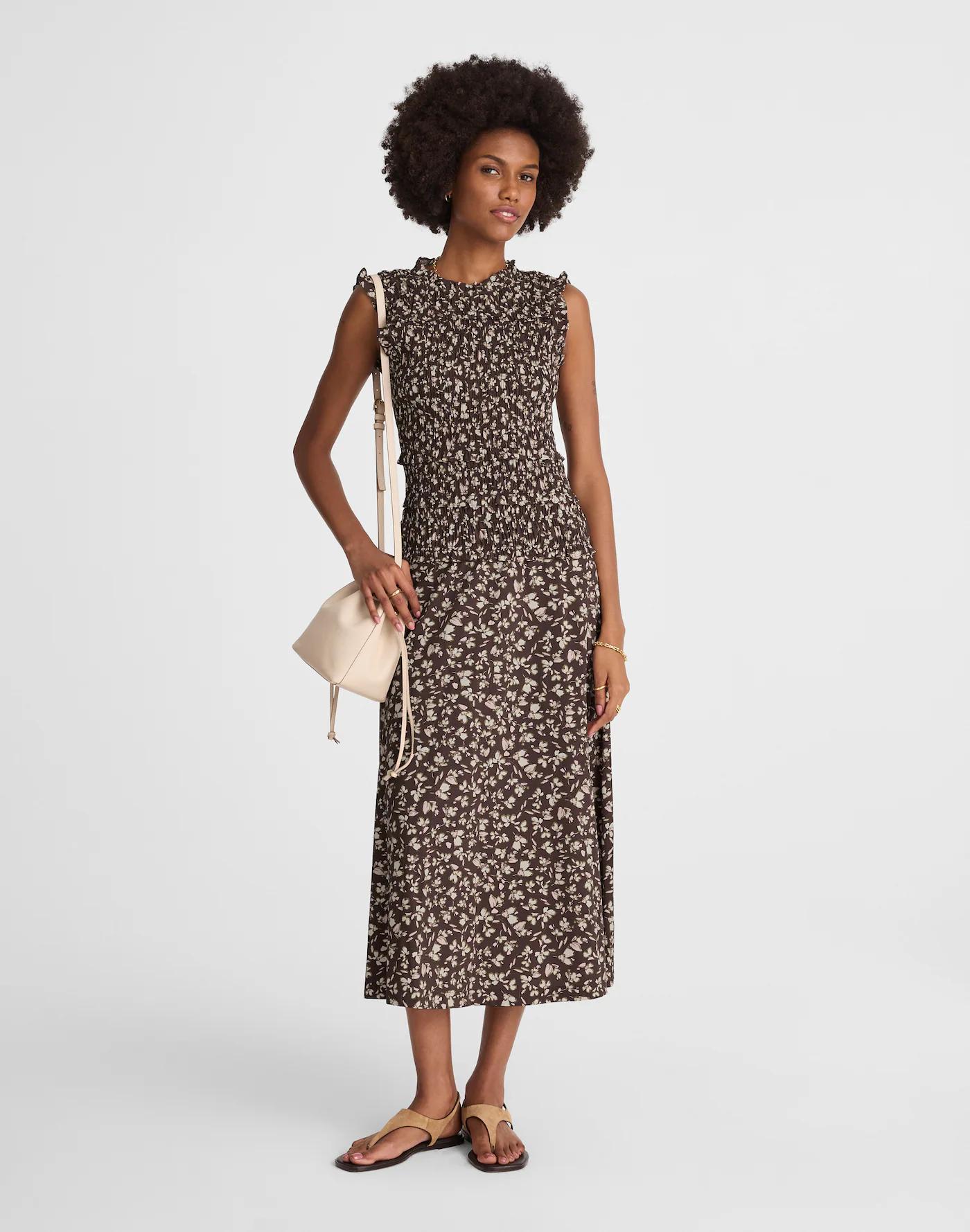 Smocked Sleeveless Midi Dress Product Image