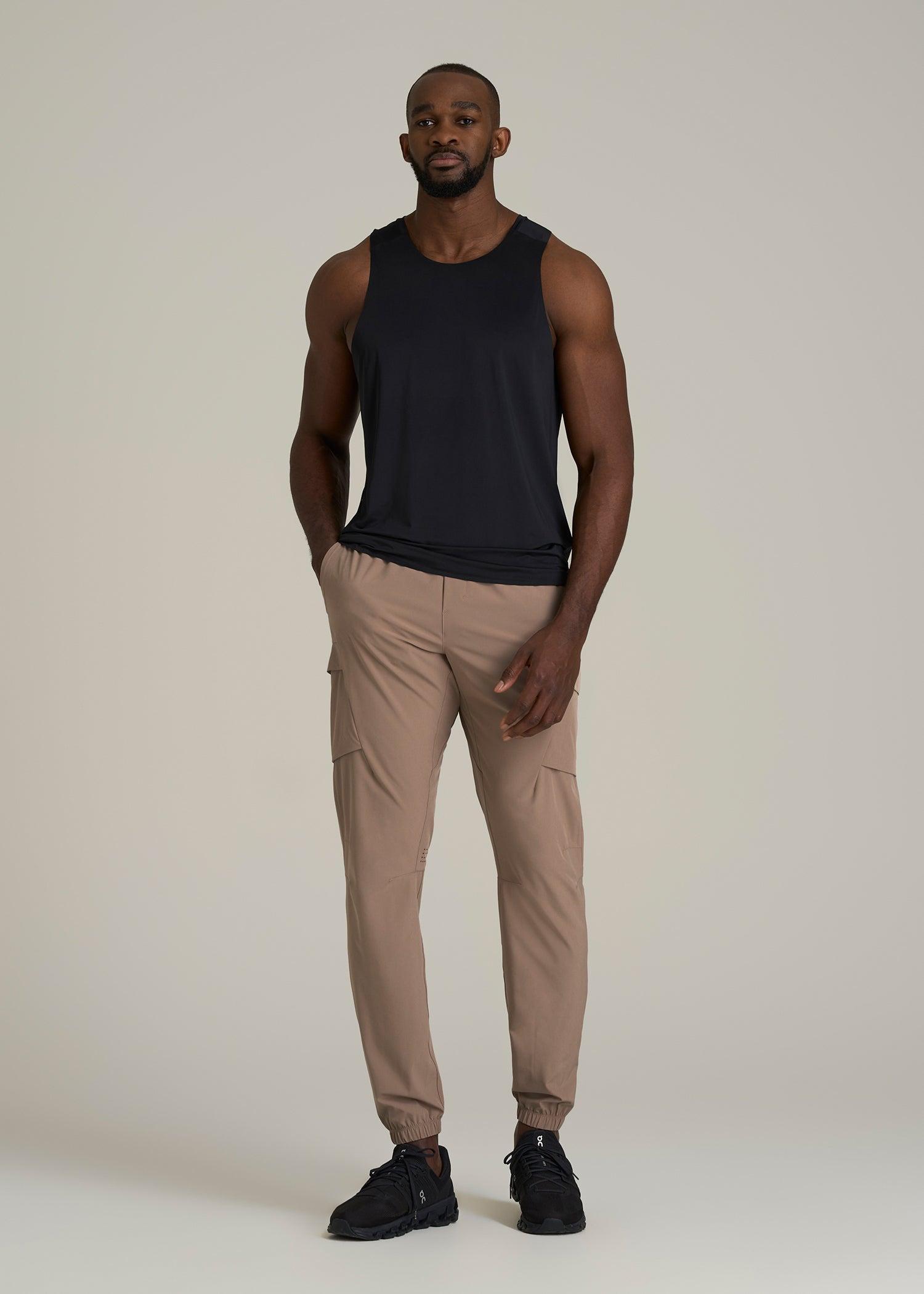 Featherweight Cargo Training Jogger for Tall Men in Dark Sand Male Product Image