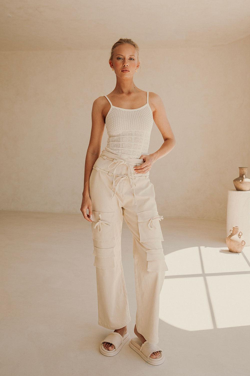 Jaicee Pants - Cream Product Image