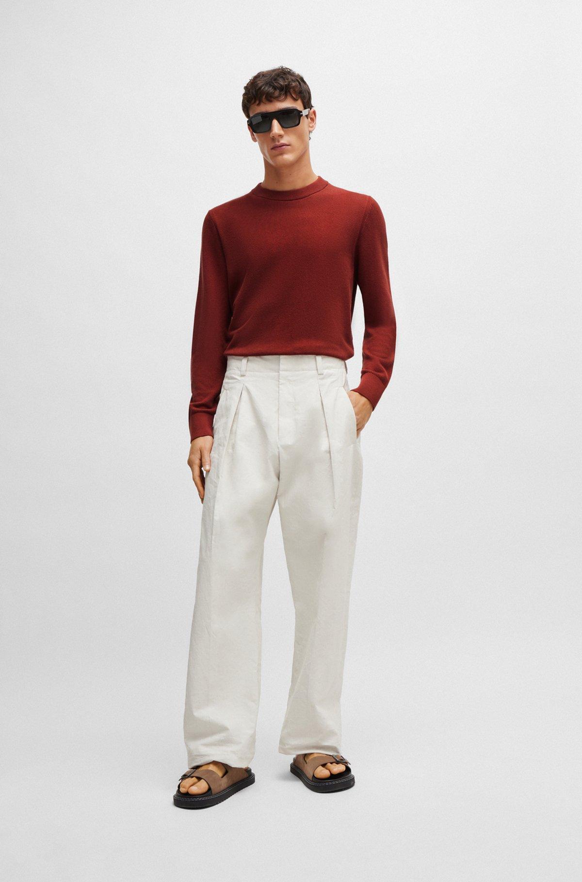 Micro-structured sweater in cotton Product Image