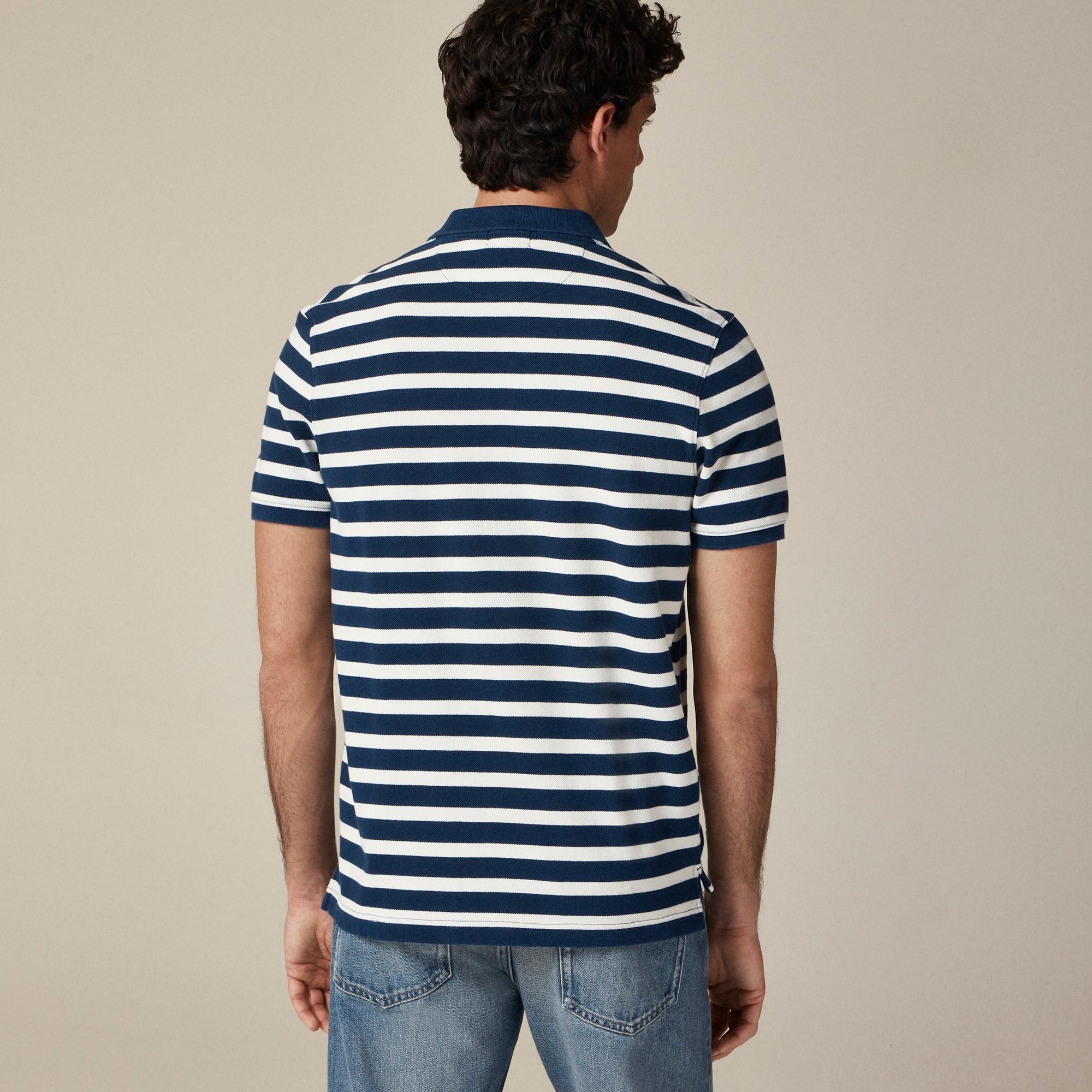 Washed piqué polo shirt in stripe Product Image