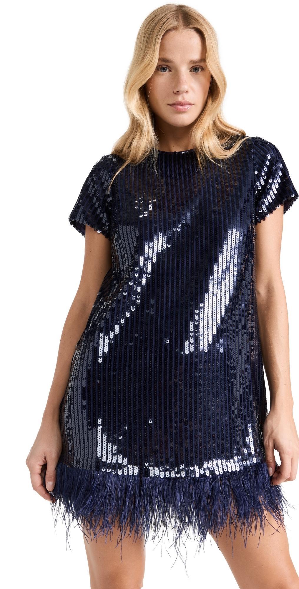 Womens Marullo Sequined Feather Minidress Product Image