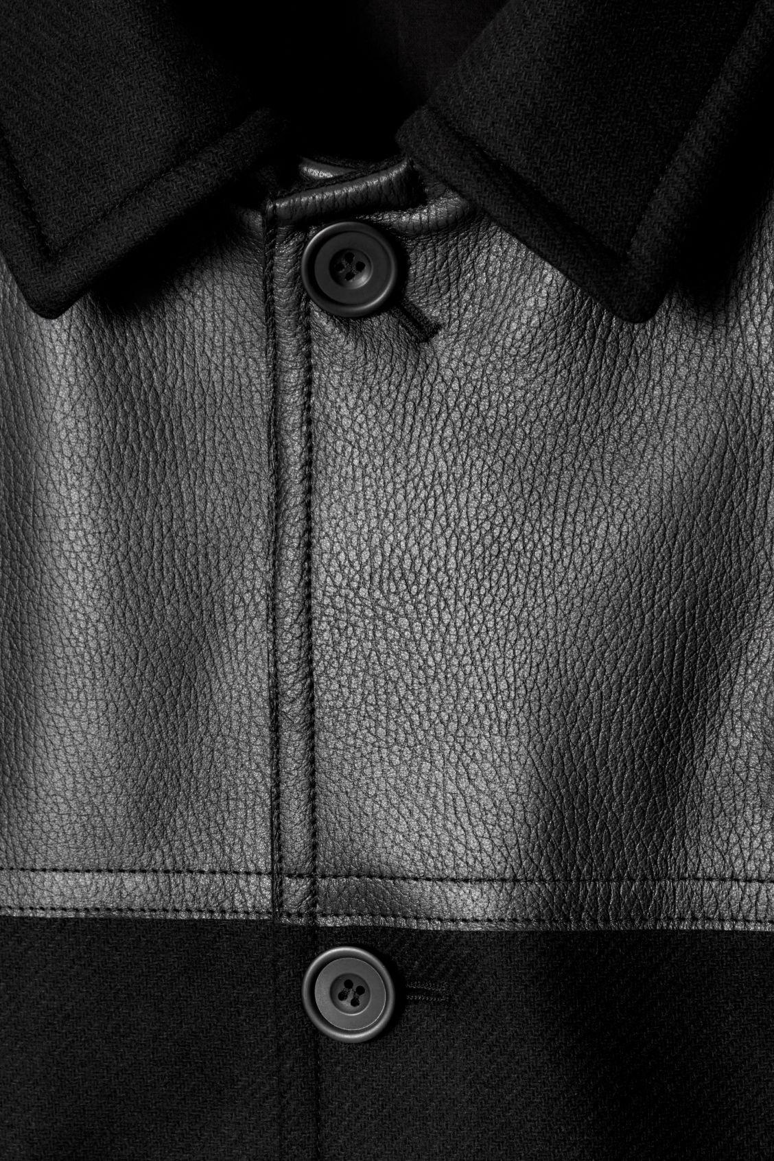 LEATHER-PANELED DONKEY JACKET Product Image